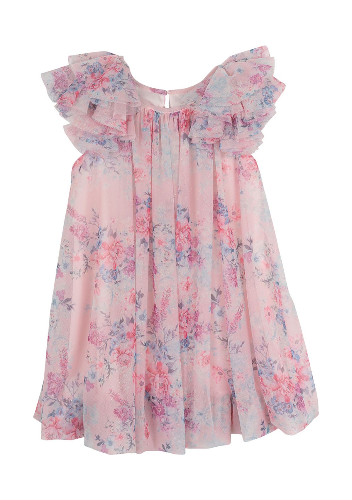 Girls 4-6x Floral Printed Mesh Float Dress