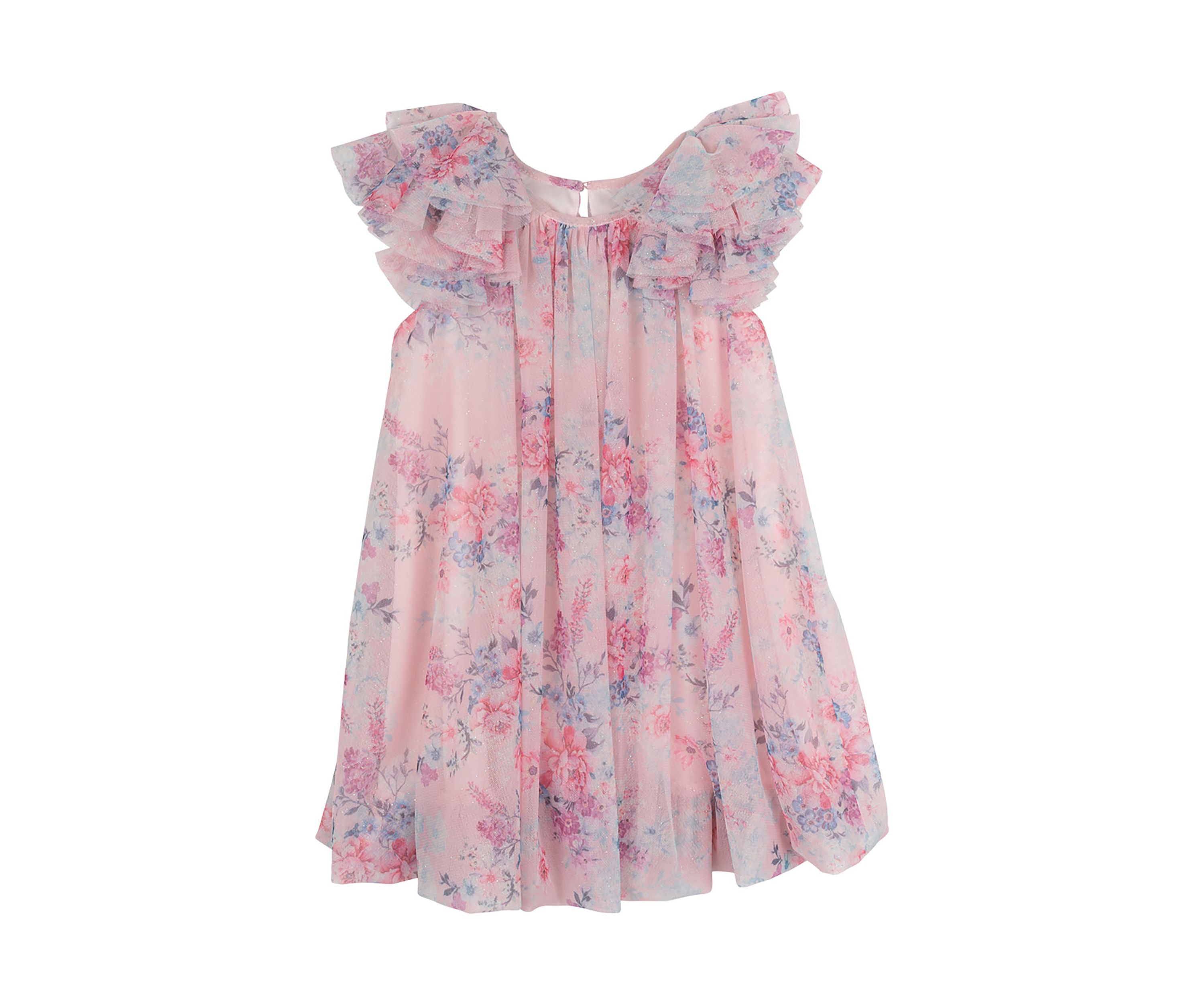 Girls 4-6x Floral Printed Mesh Float Dress