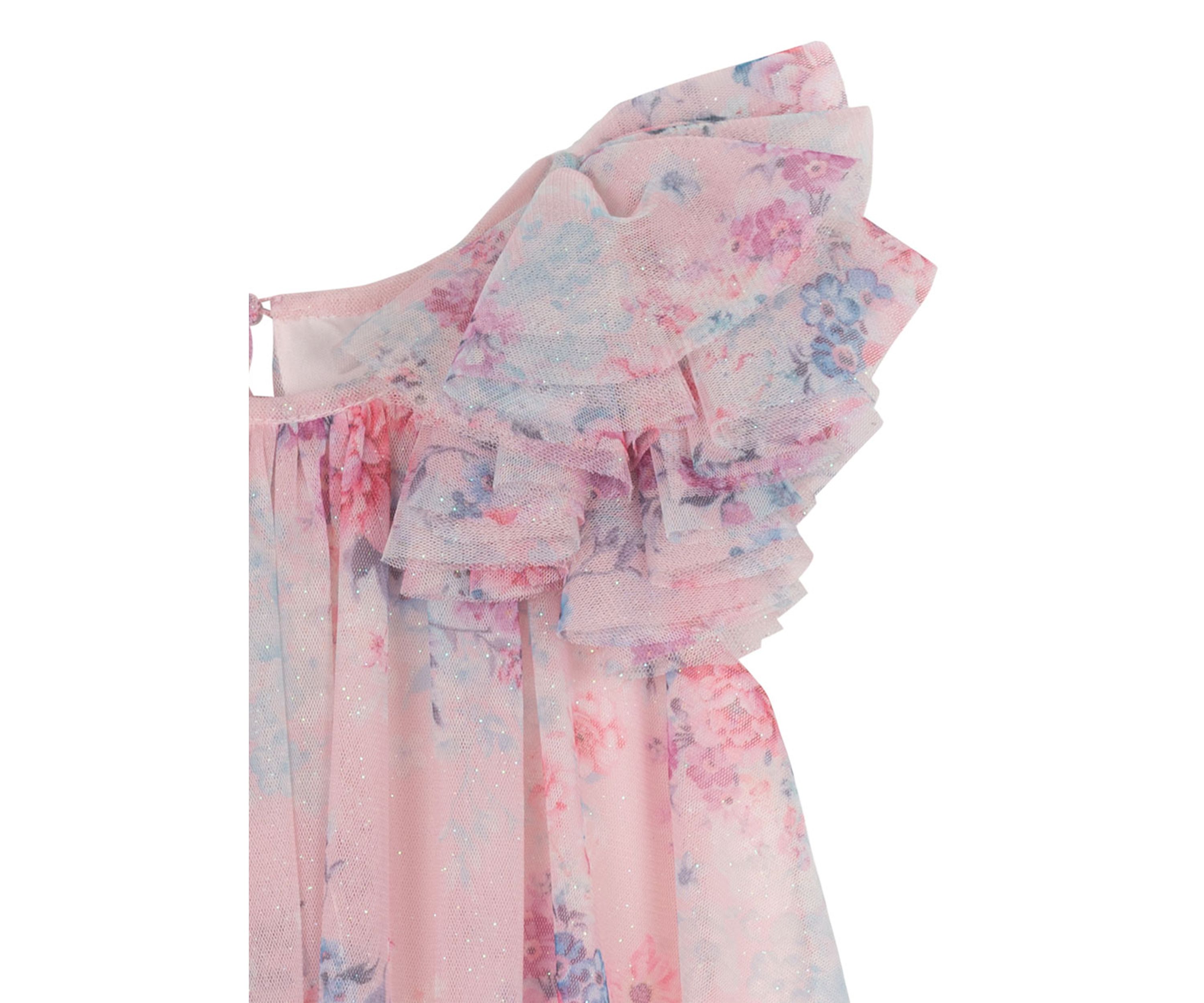 Girls 4-6x Floral Printed Mesh Float Dress