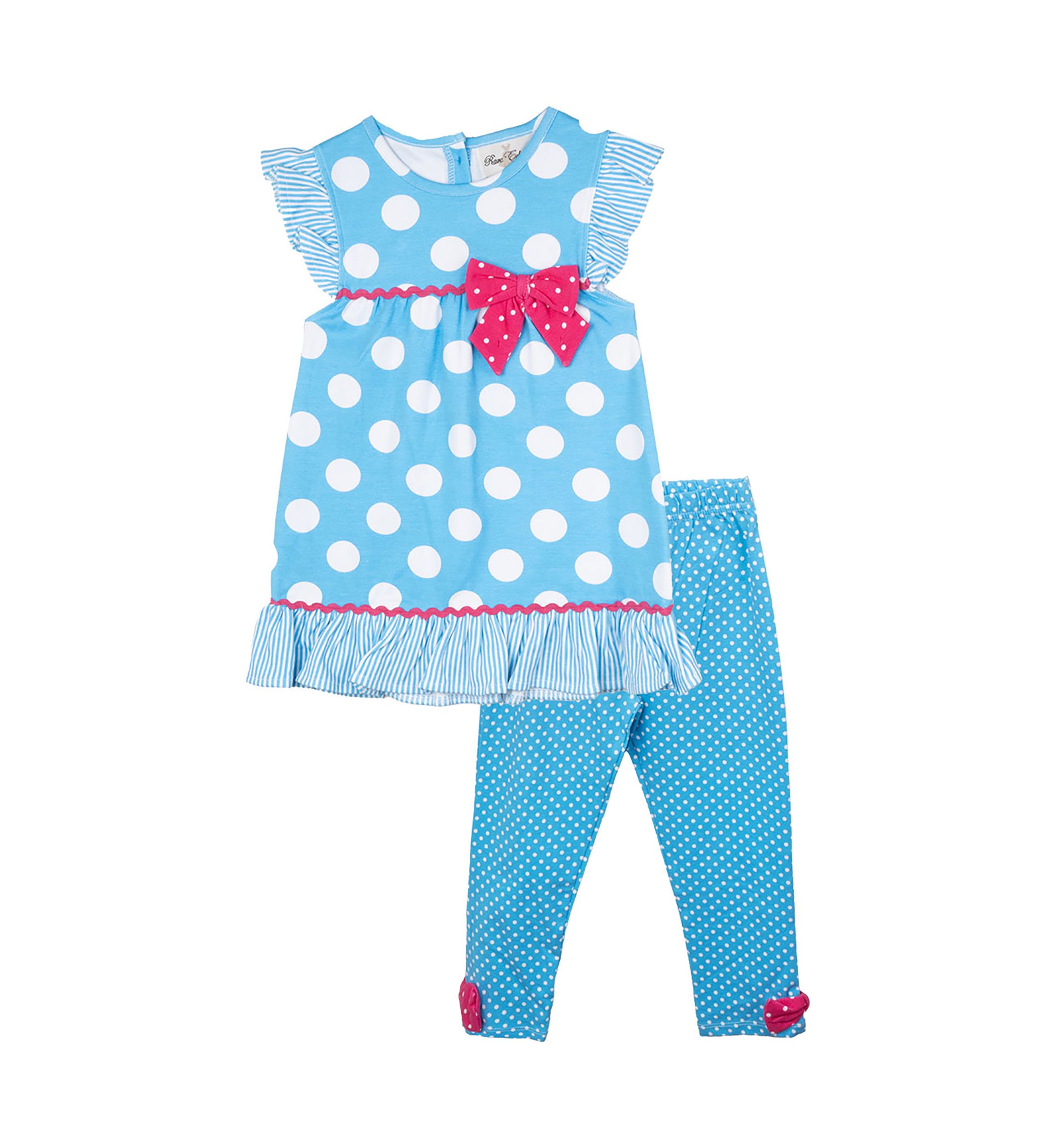 Girls 4-6x Dot Printed Top and Leggings Set