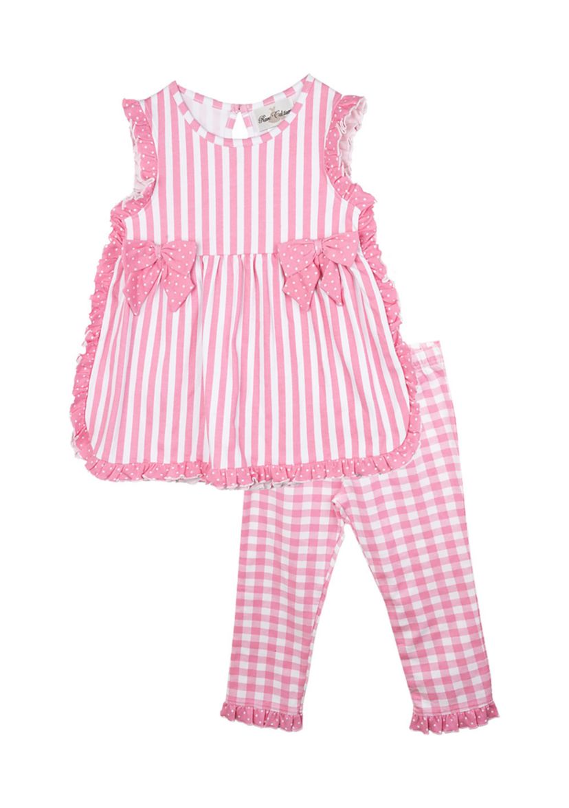 Girls 4-6x Stripe Top and Leggings Set