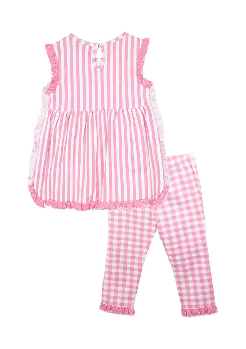 Girls 4-6x Stripe Top and Leggings Set