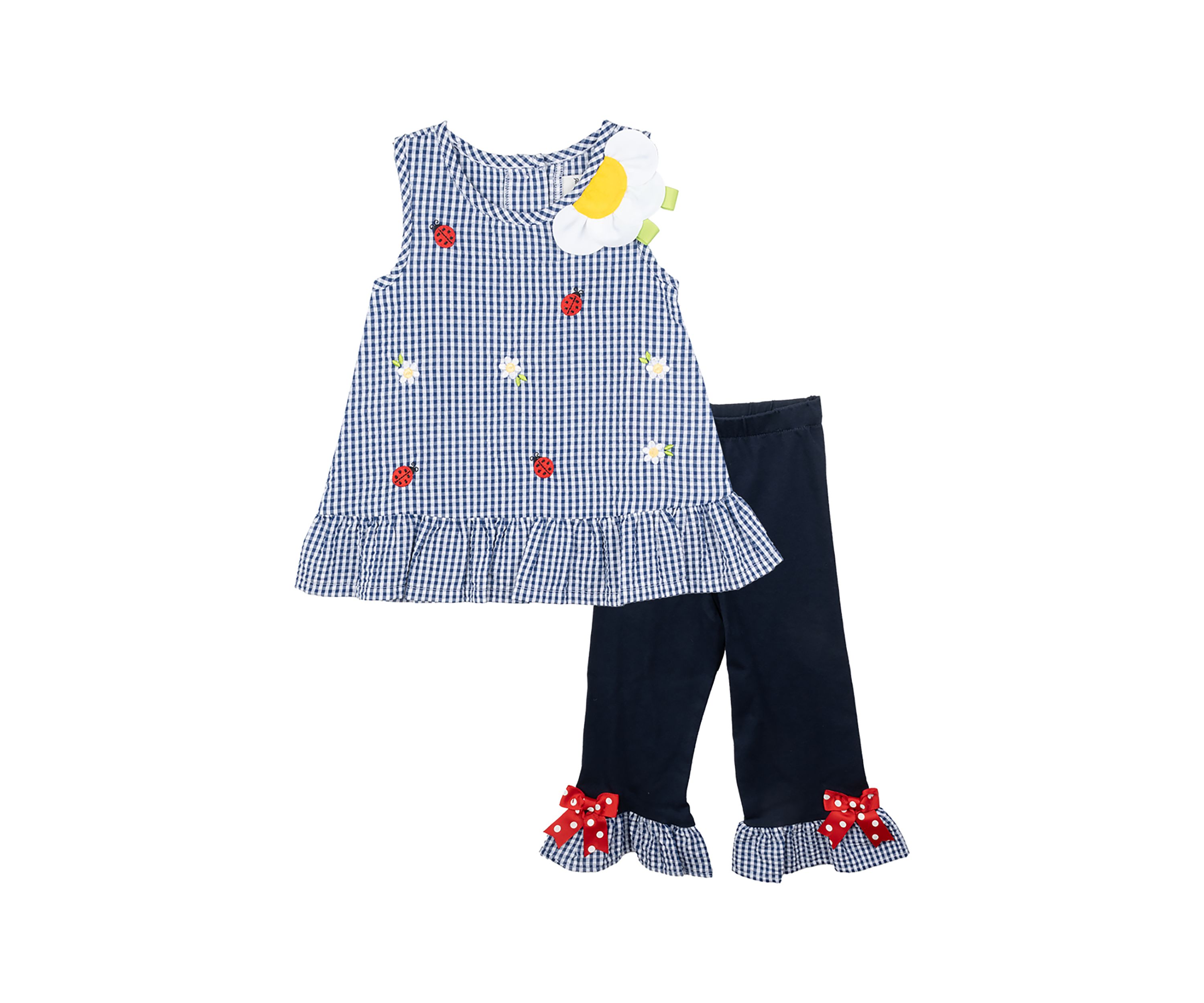 Girls 4-6x Seersucker Top and Ruffle Leggings Set