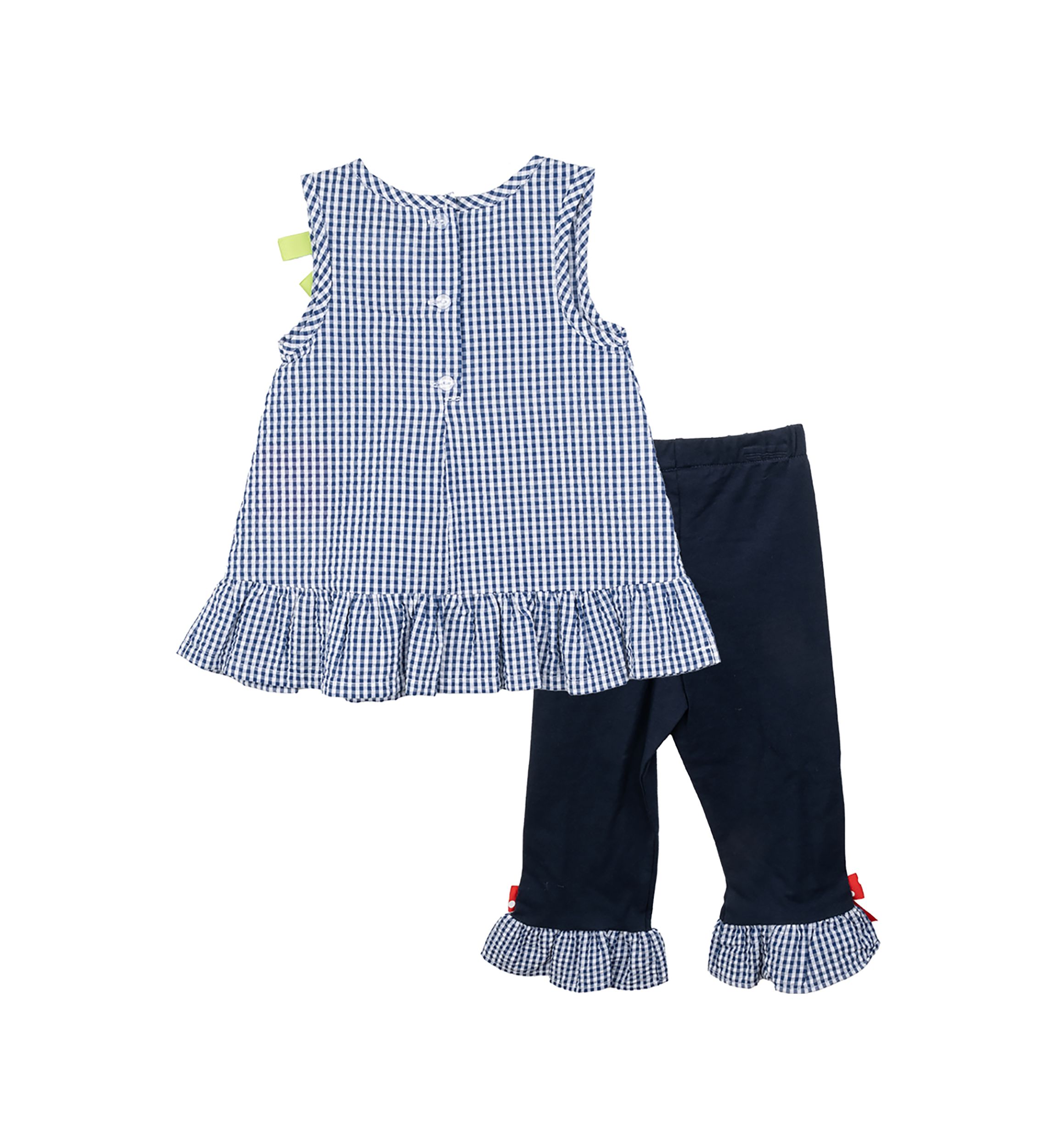 Girls 4-6x Seersucker Top and Ruffle Leggings Set