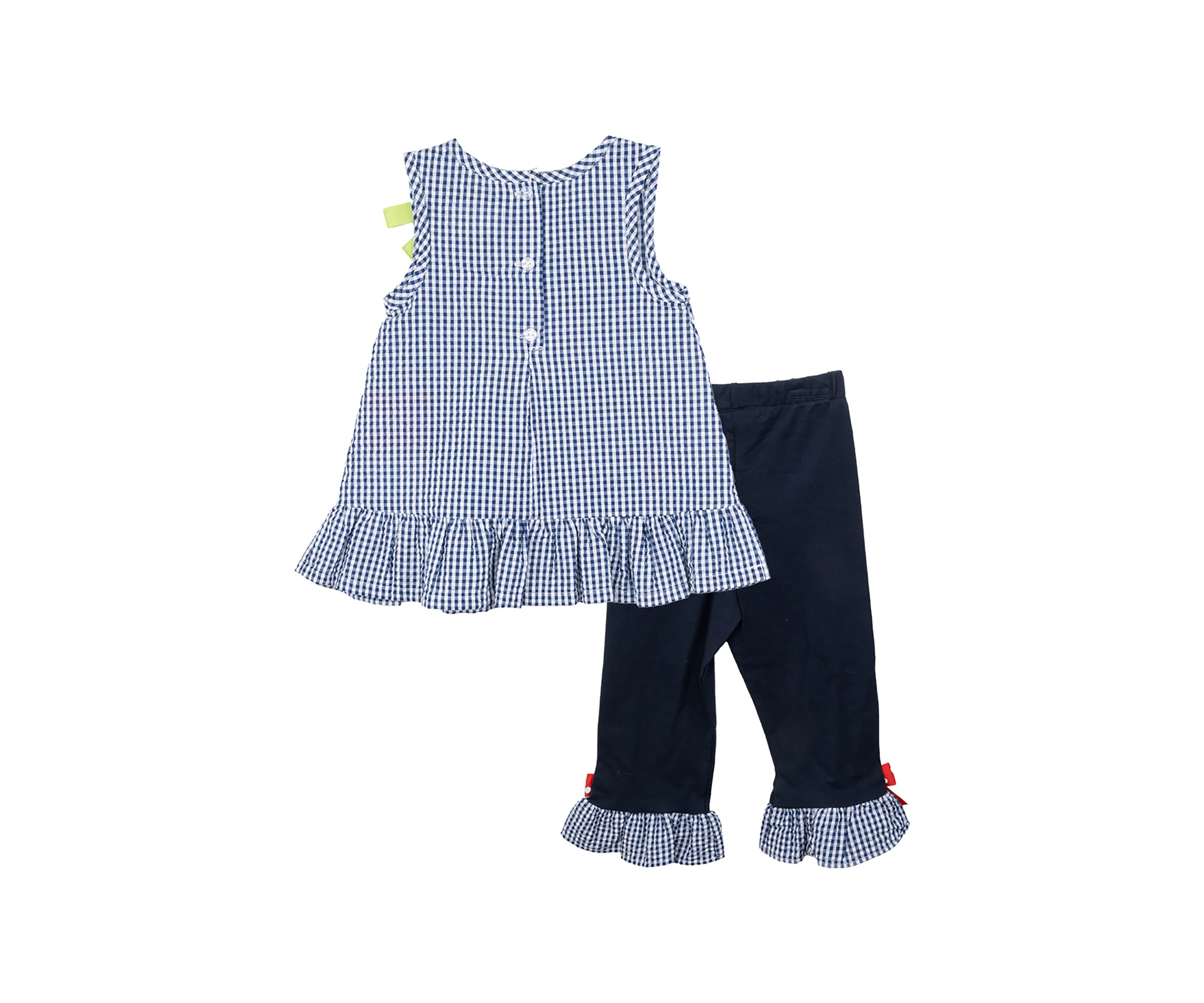 Girls 4-6x Seersucker Top and Ruffle Leggings Set