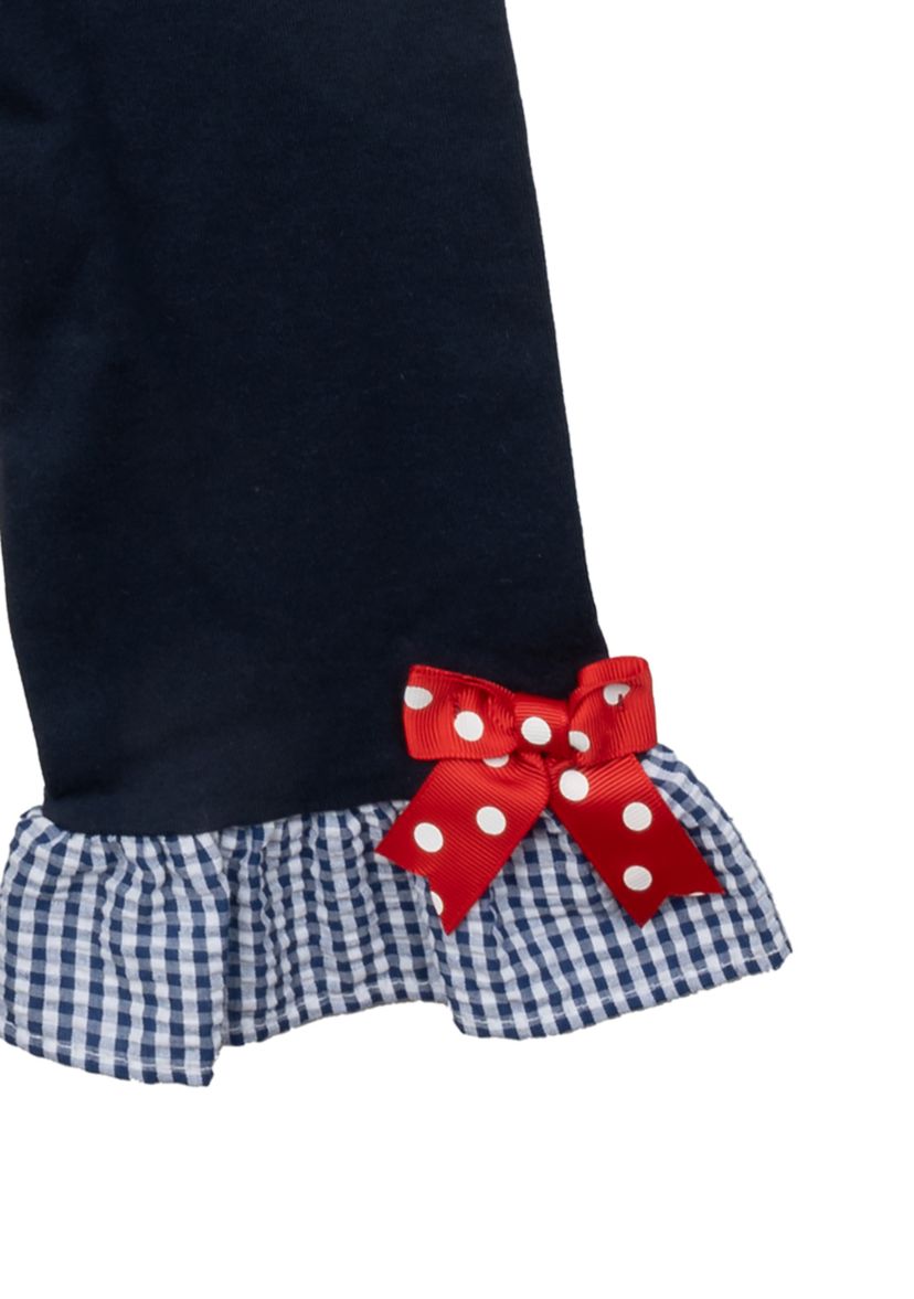 Girls 4-6x Seersucker Top and Ruffle Leggings Set