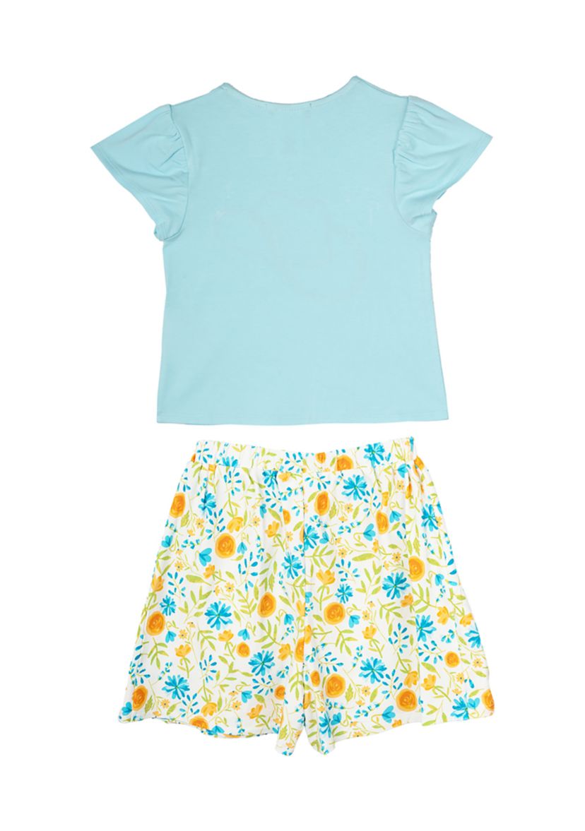 Girls 4-6x Cowgirl Hat Graphic Top and Printed Skort Set