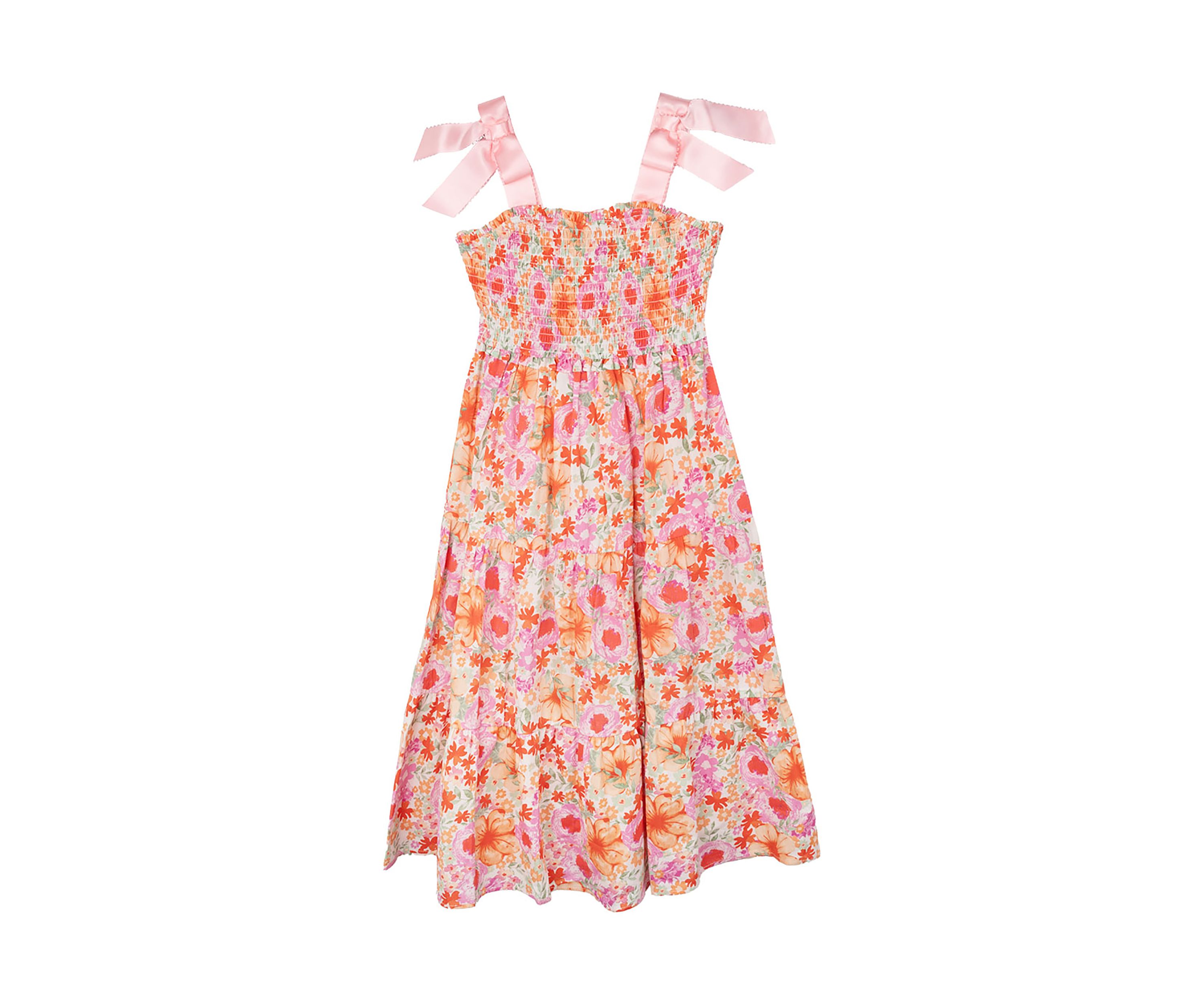Girls 7-16 Floral Bow Shoulder Maxi Dress