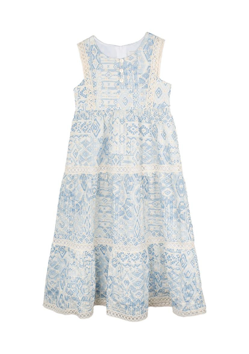 Girls 4-6x Sleeveless Printed Maxi Dress