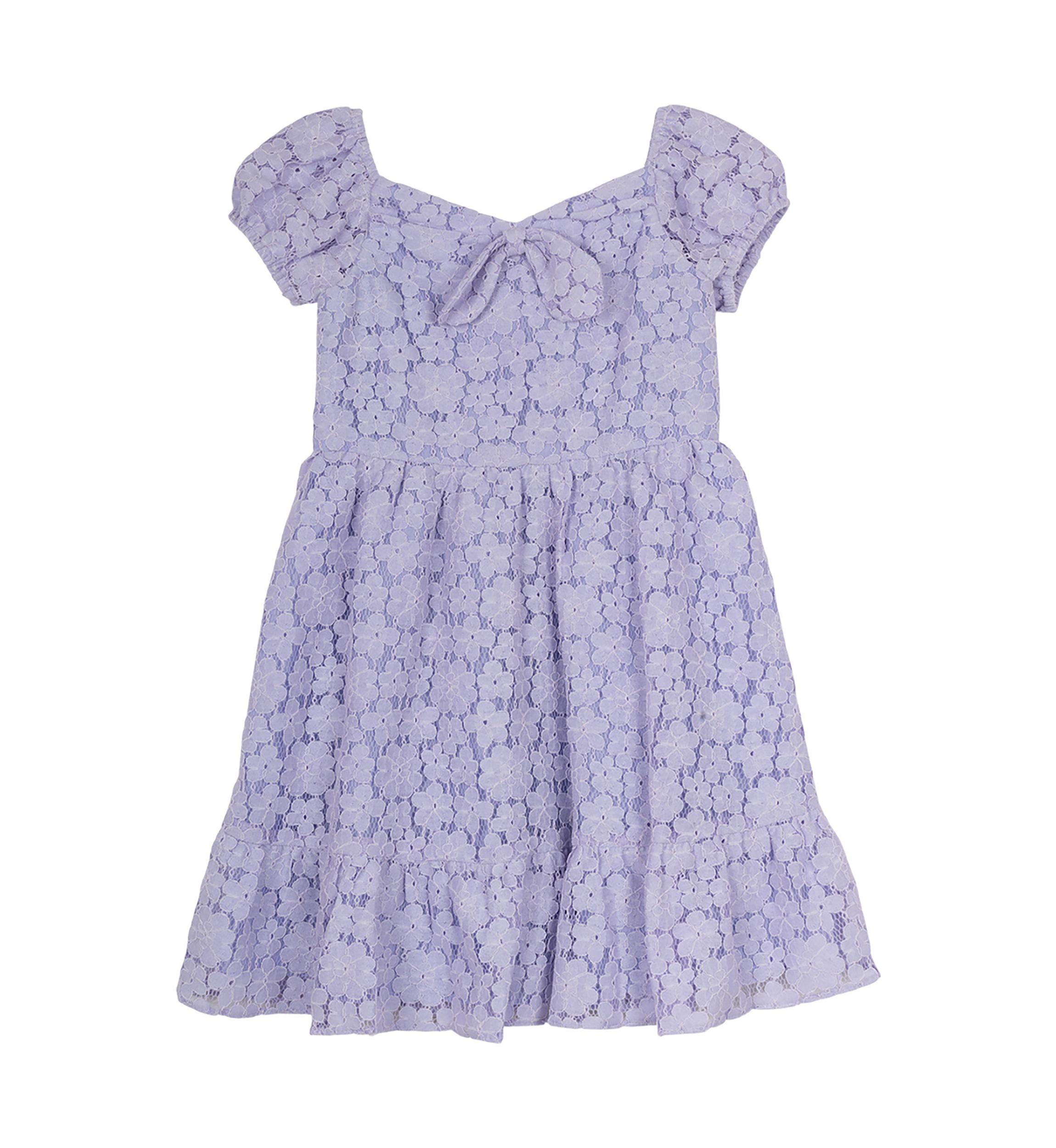 Girls 4-6x Puff Sleeve Printed Dress