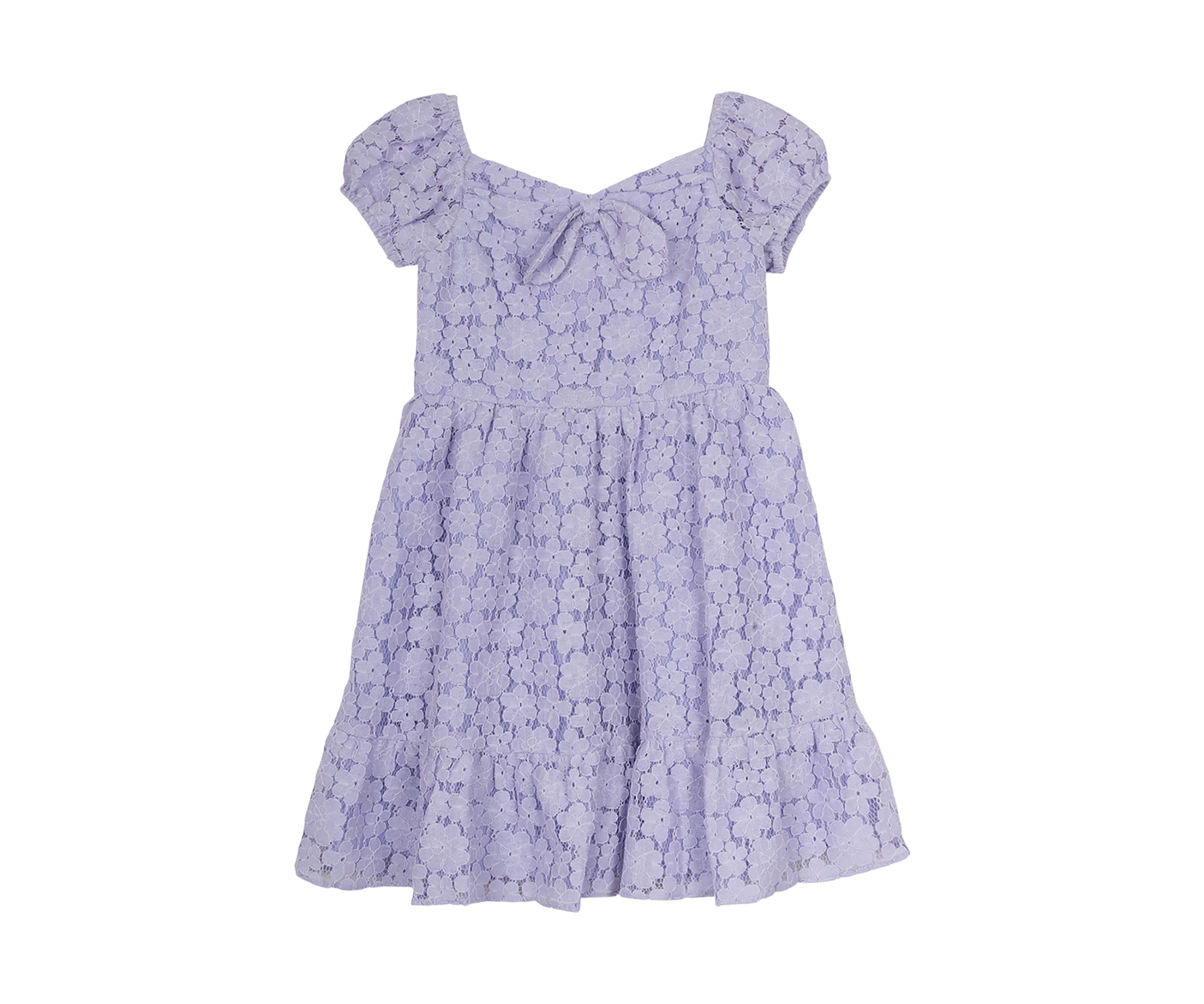 Girls 4-6x Puff Sleeve Printed Dress