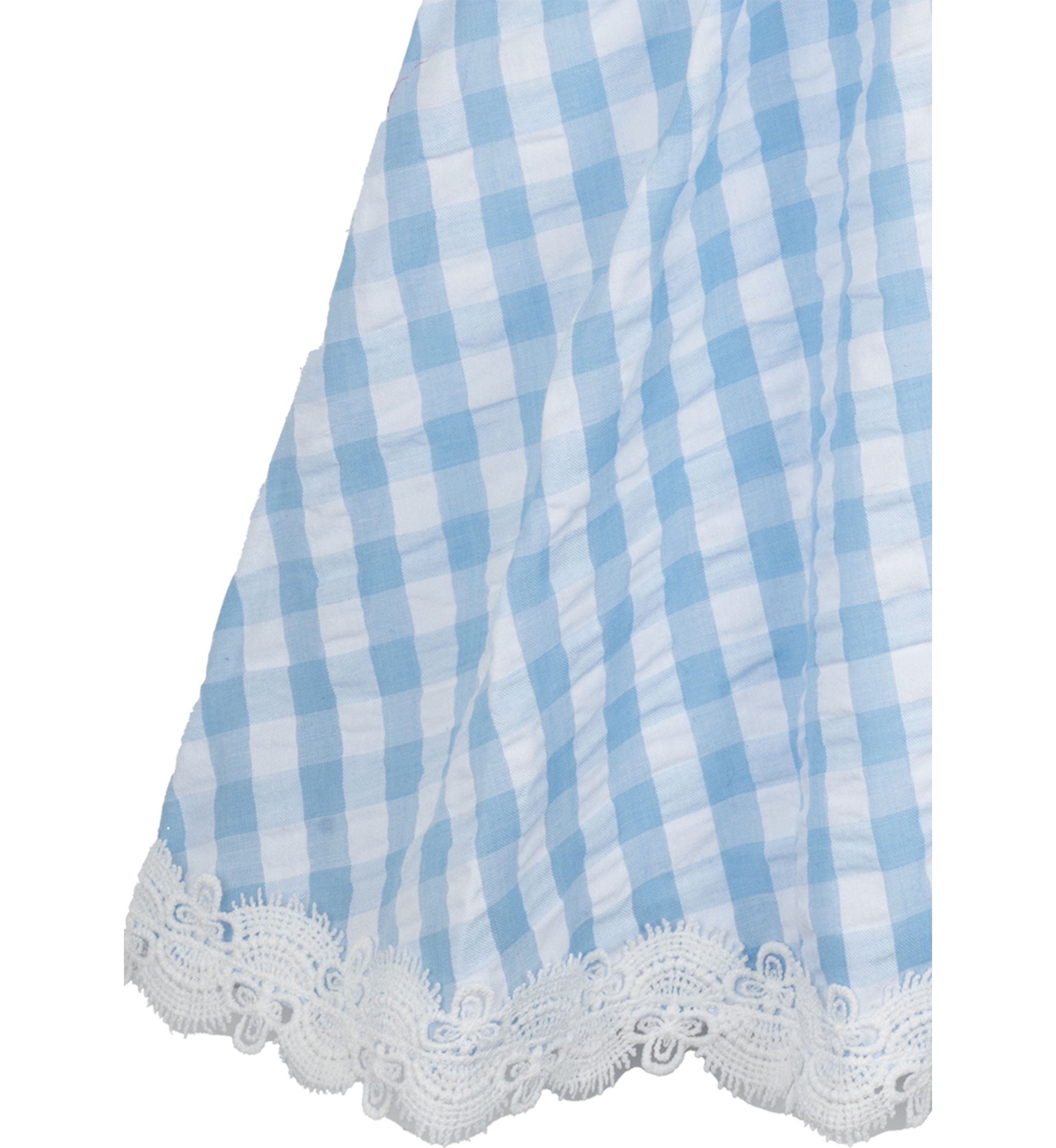 Girls 4-6x Blue Gingham Eyelet Trim Dress