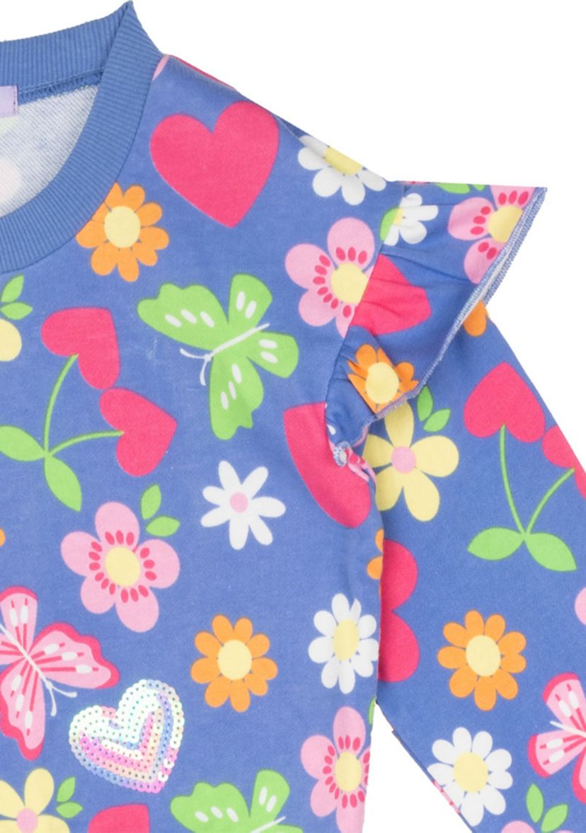 Girls 4-6x Floral Printed Top and Joggers Set