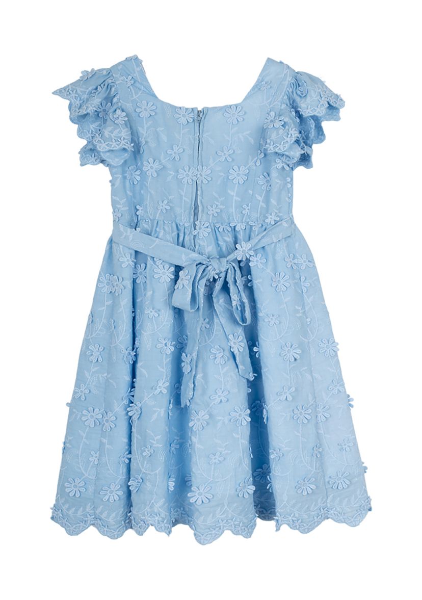 Girls 4-6x Ruffle Sleeve Dress