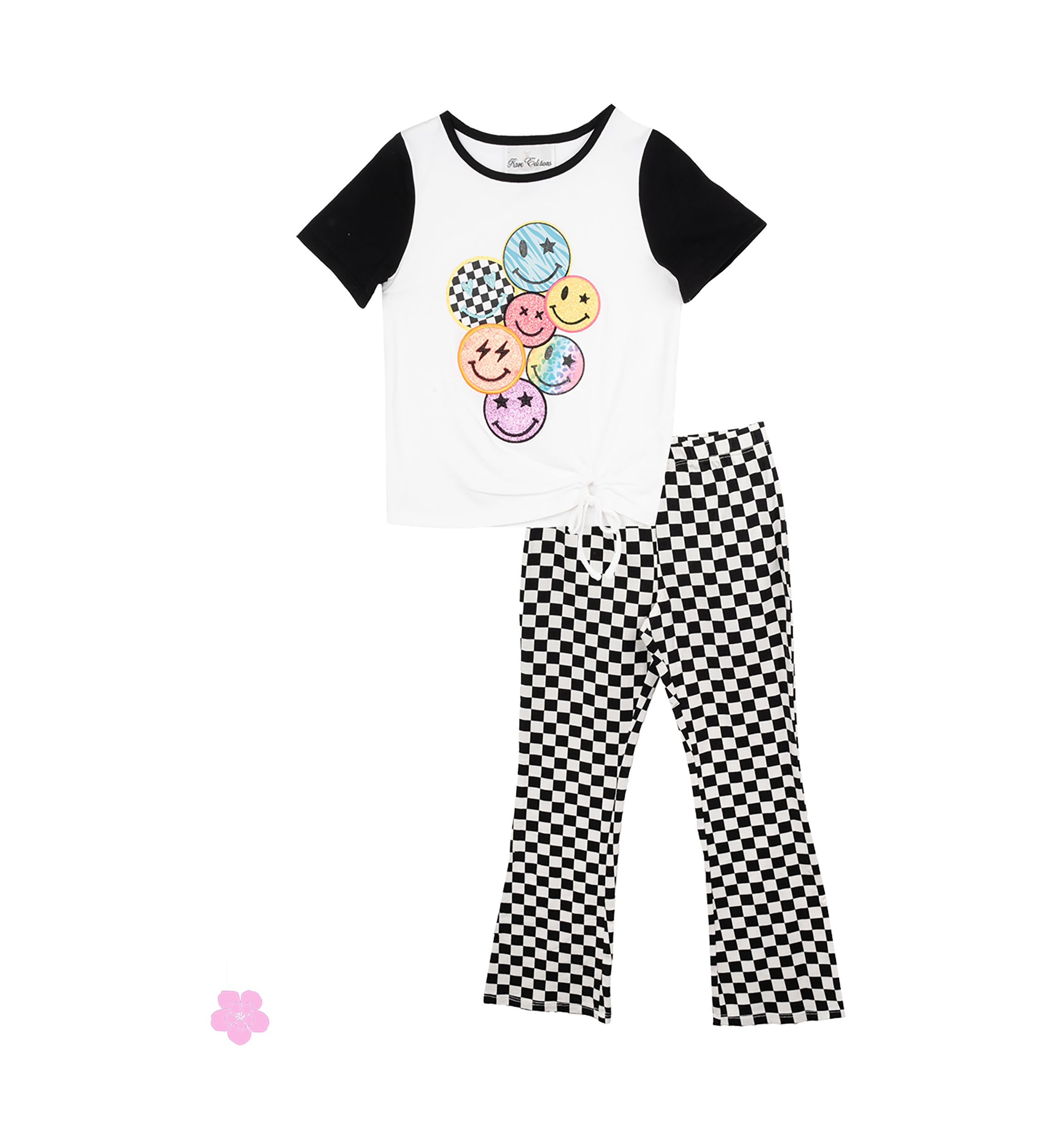 Girls 4-6x Multi Smile Flare Pants Set 