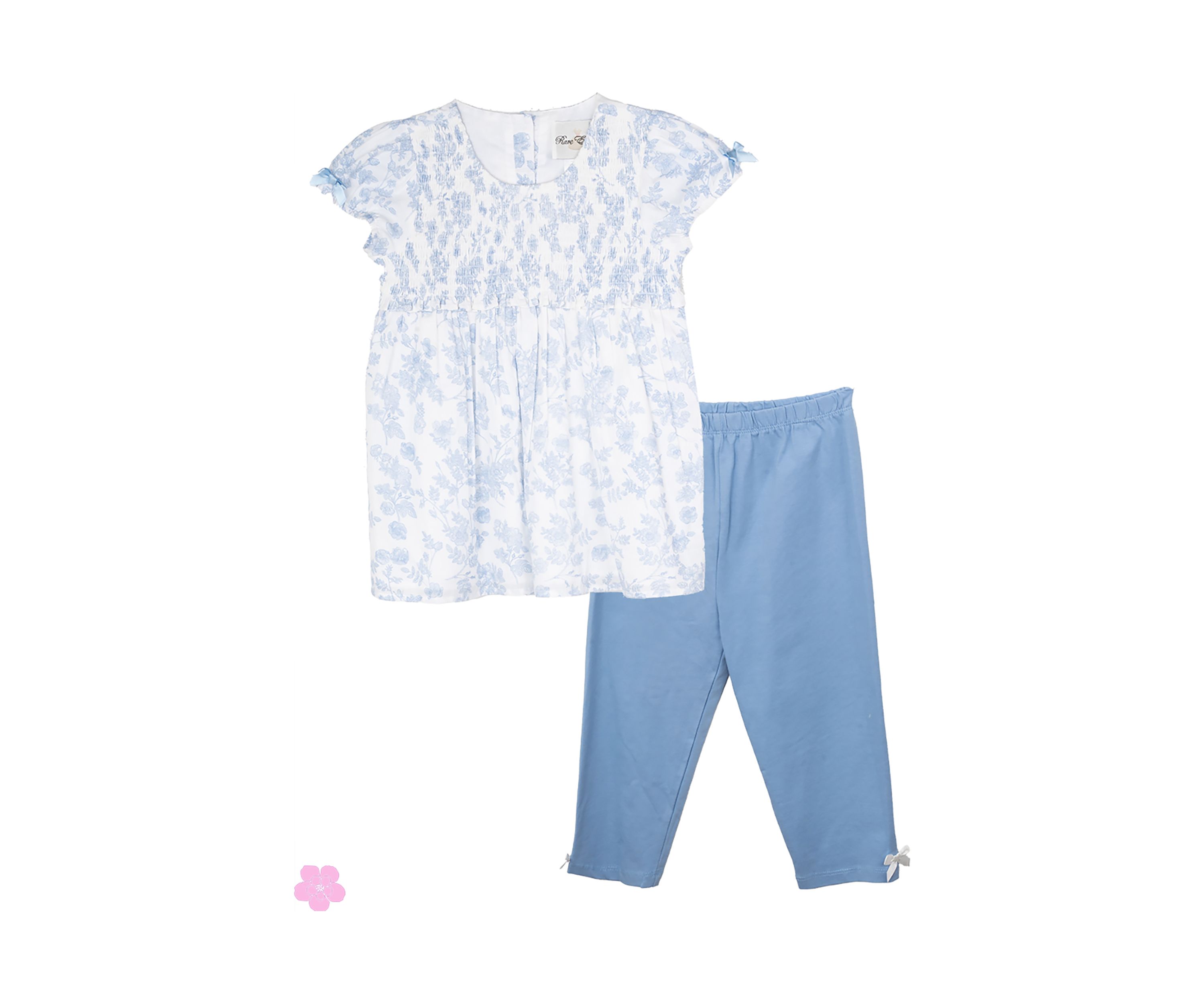 Girls 4-6x Floral Voile Top and Solid Legging Set 