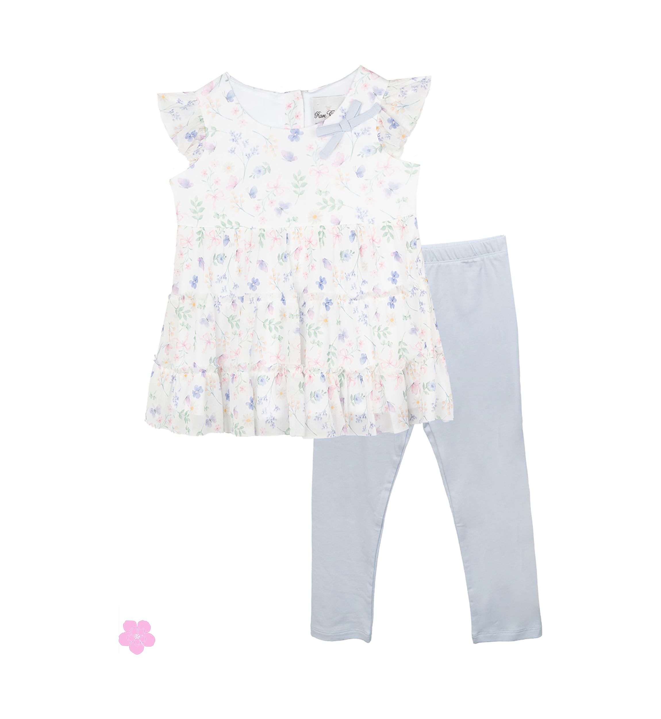 Girls 4-6x Mesh Tier Top and Legging Set
