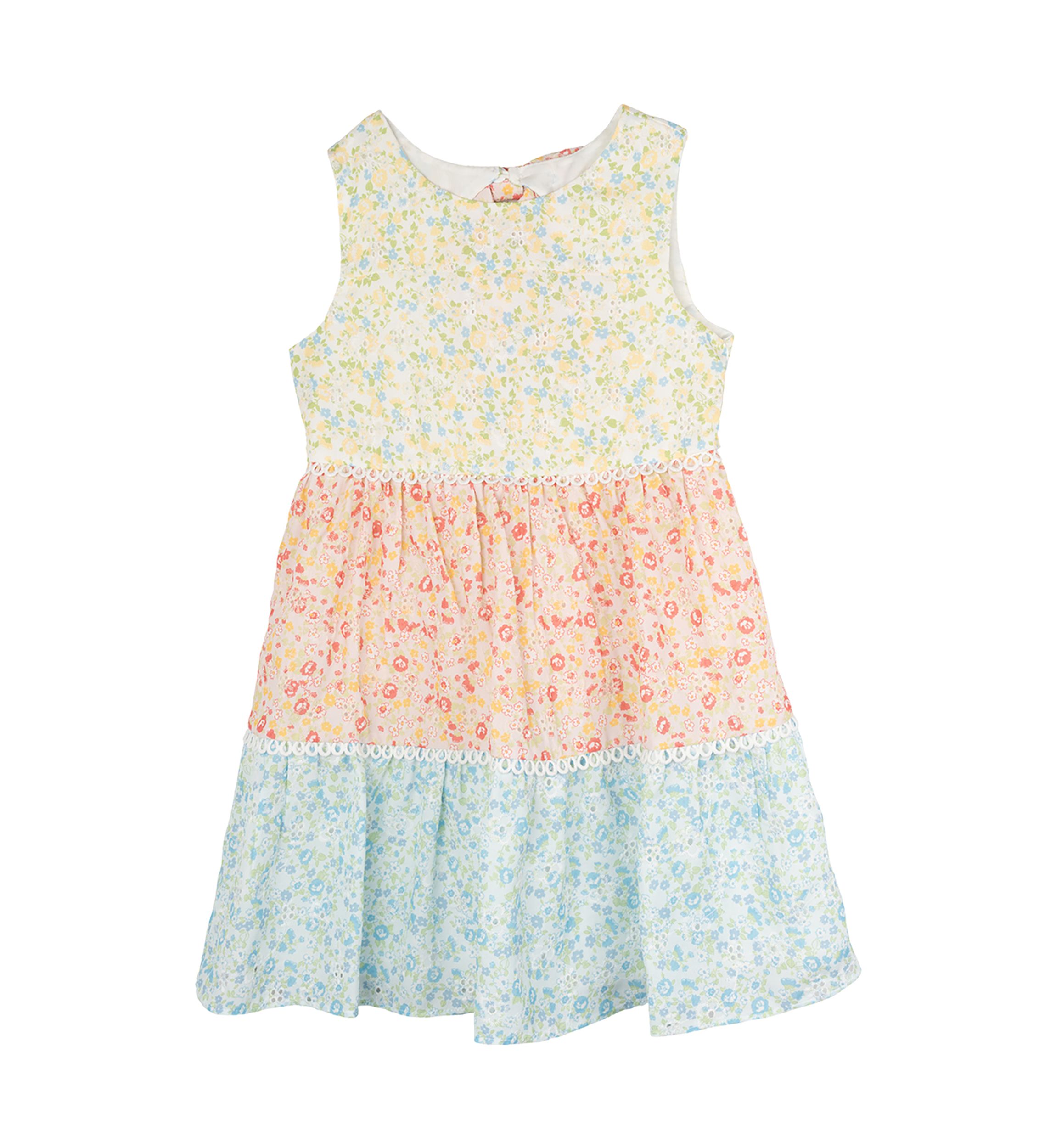 Girls 4-6x Mixed Tiered Eyelet Dress