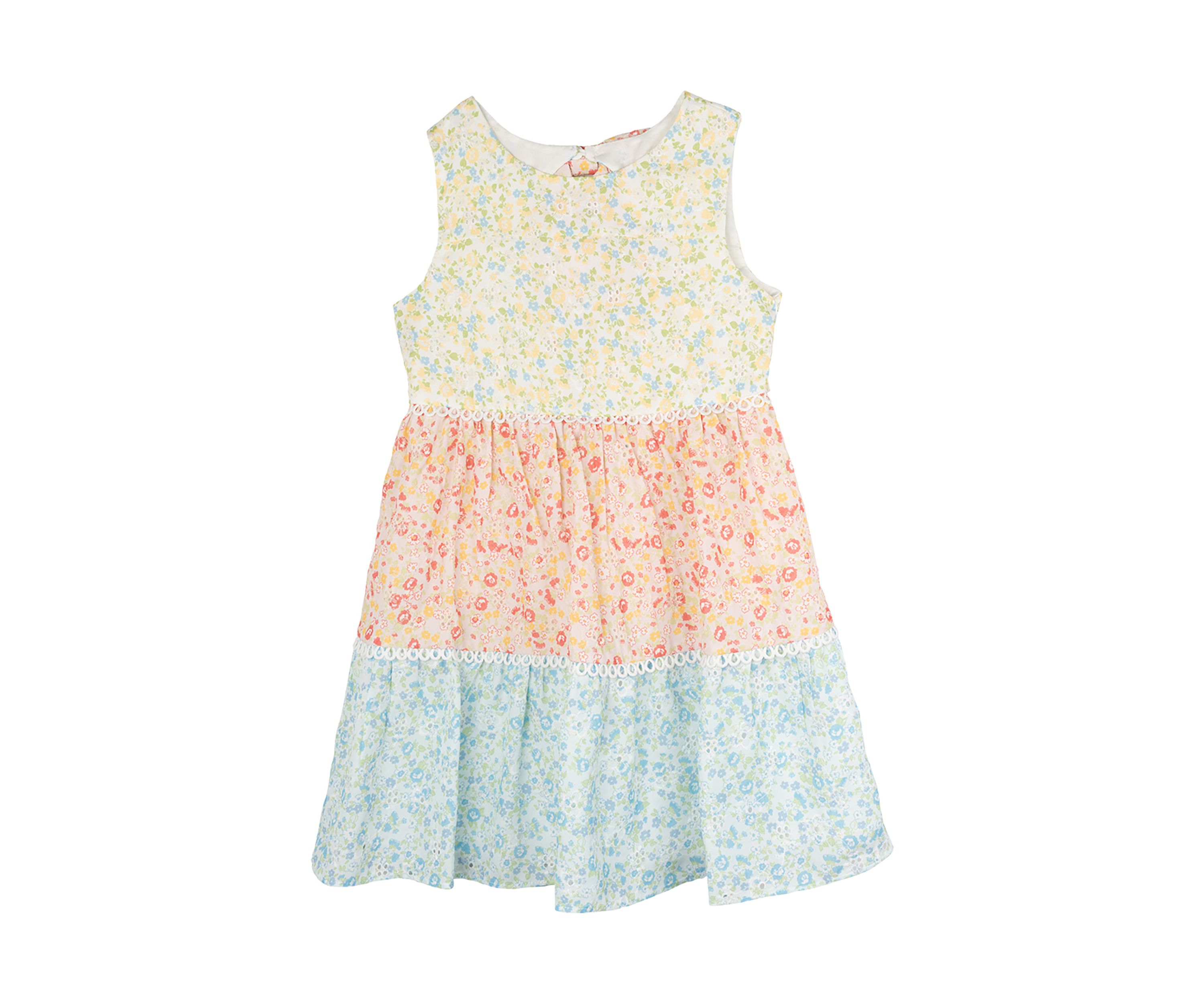 Girls 4-6x Mixed Tiered Eyelet Dress