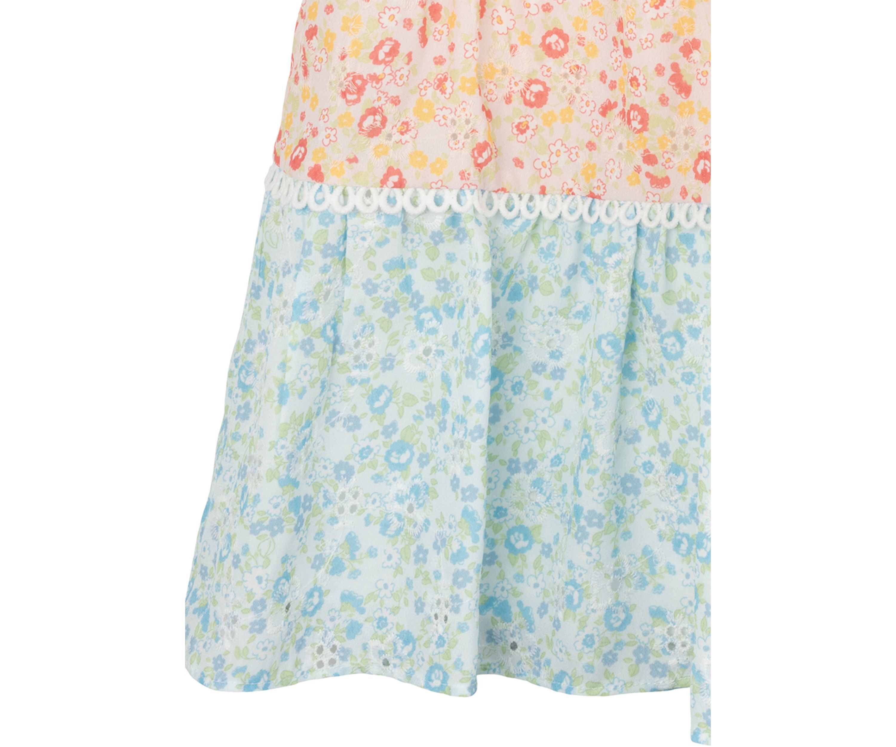 Girls 4-6x Mixed Tiered Eyelet Dress