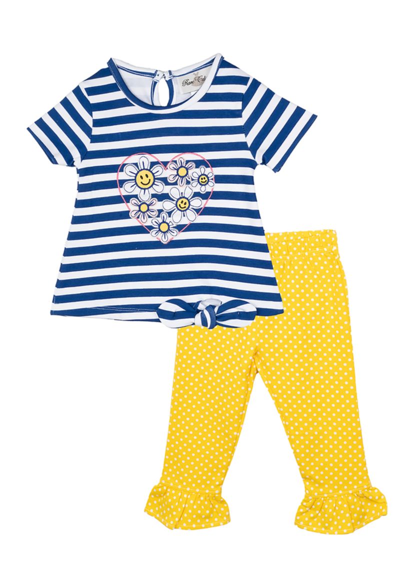 Girls 4-6x Stripe Heart Leggings Set 