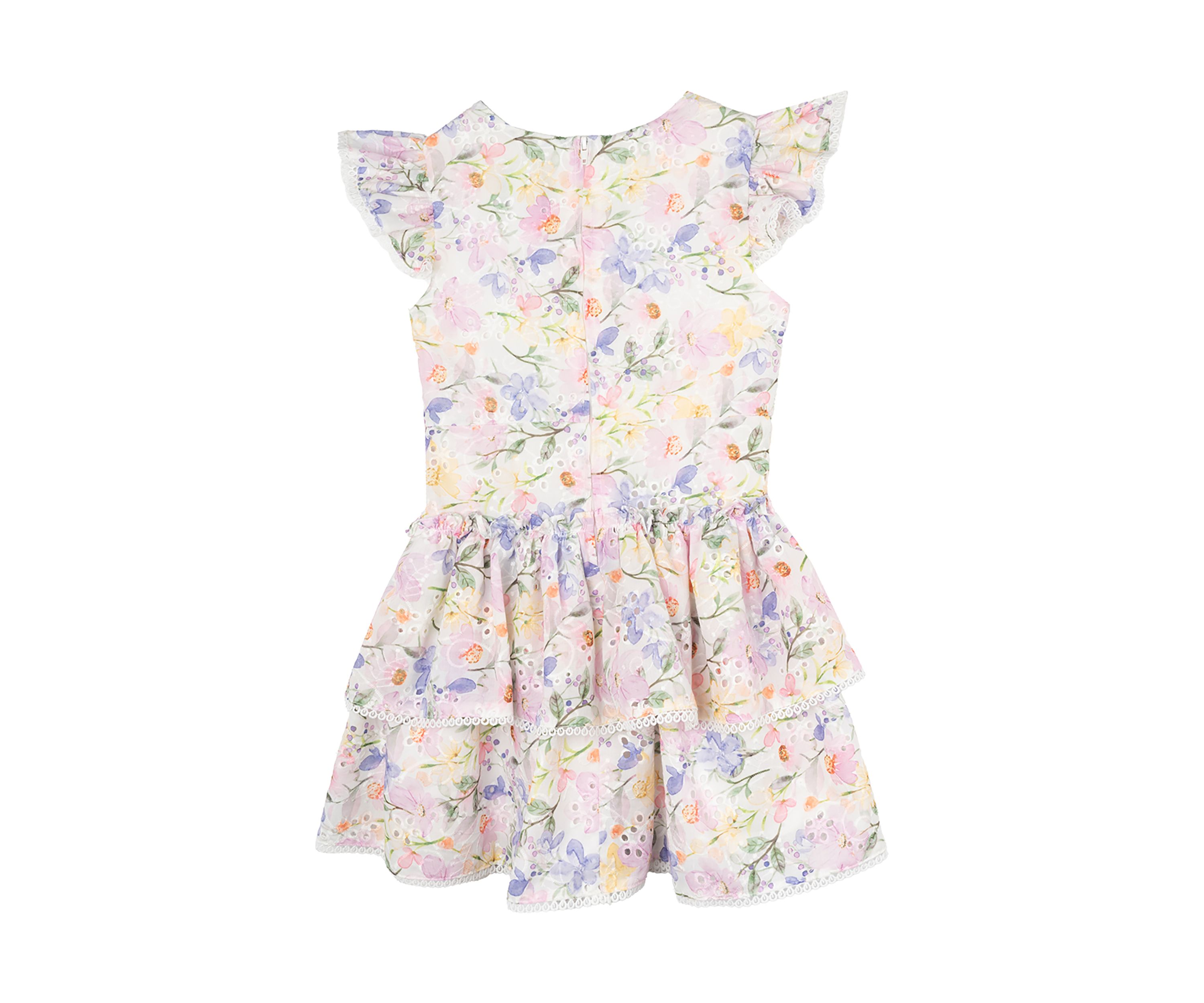 Girls 4-6x Lilac Floral Eyelet Dress 