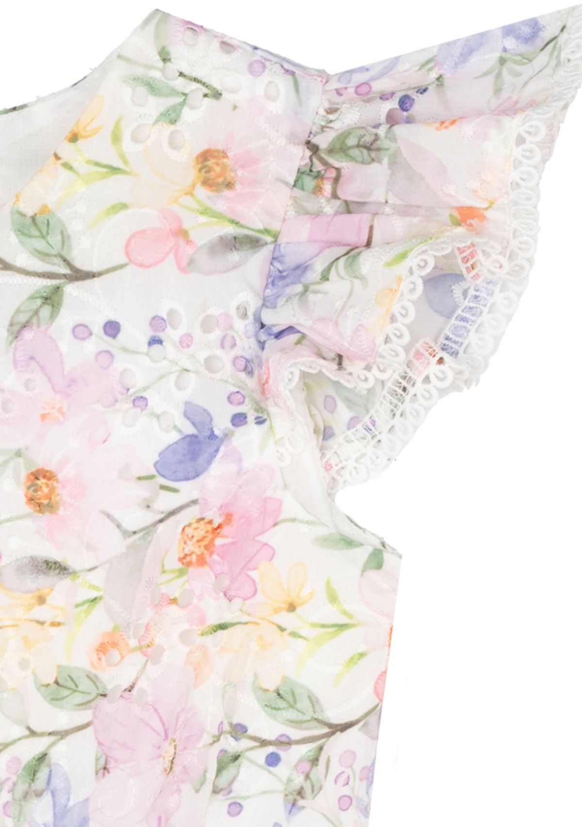 Girls 4-6x Lilac Floral Eyelet Dress 