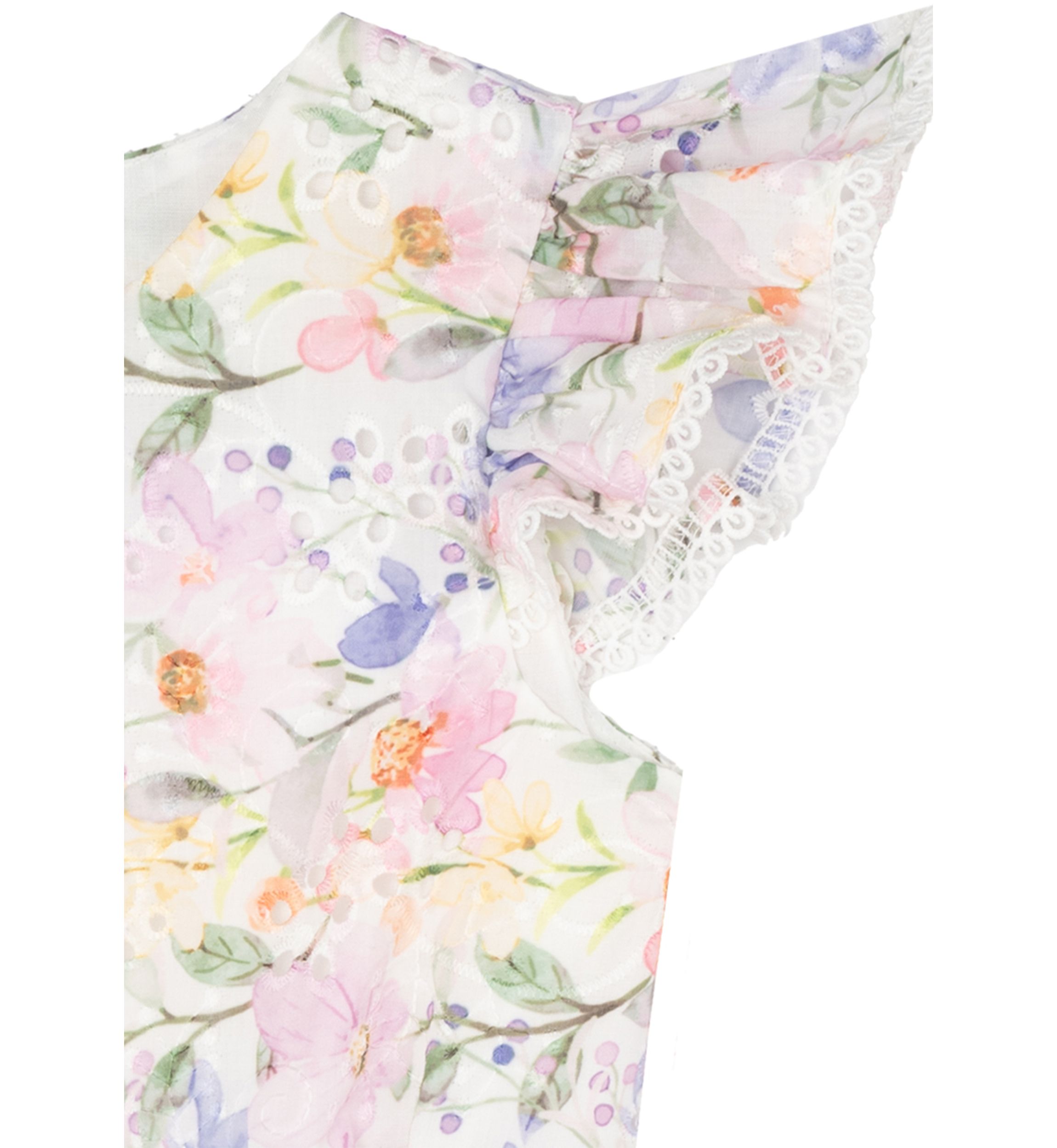 Girls 4-6x Lilac Floral Eyelet Dress 