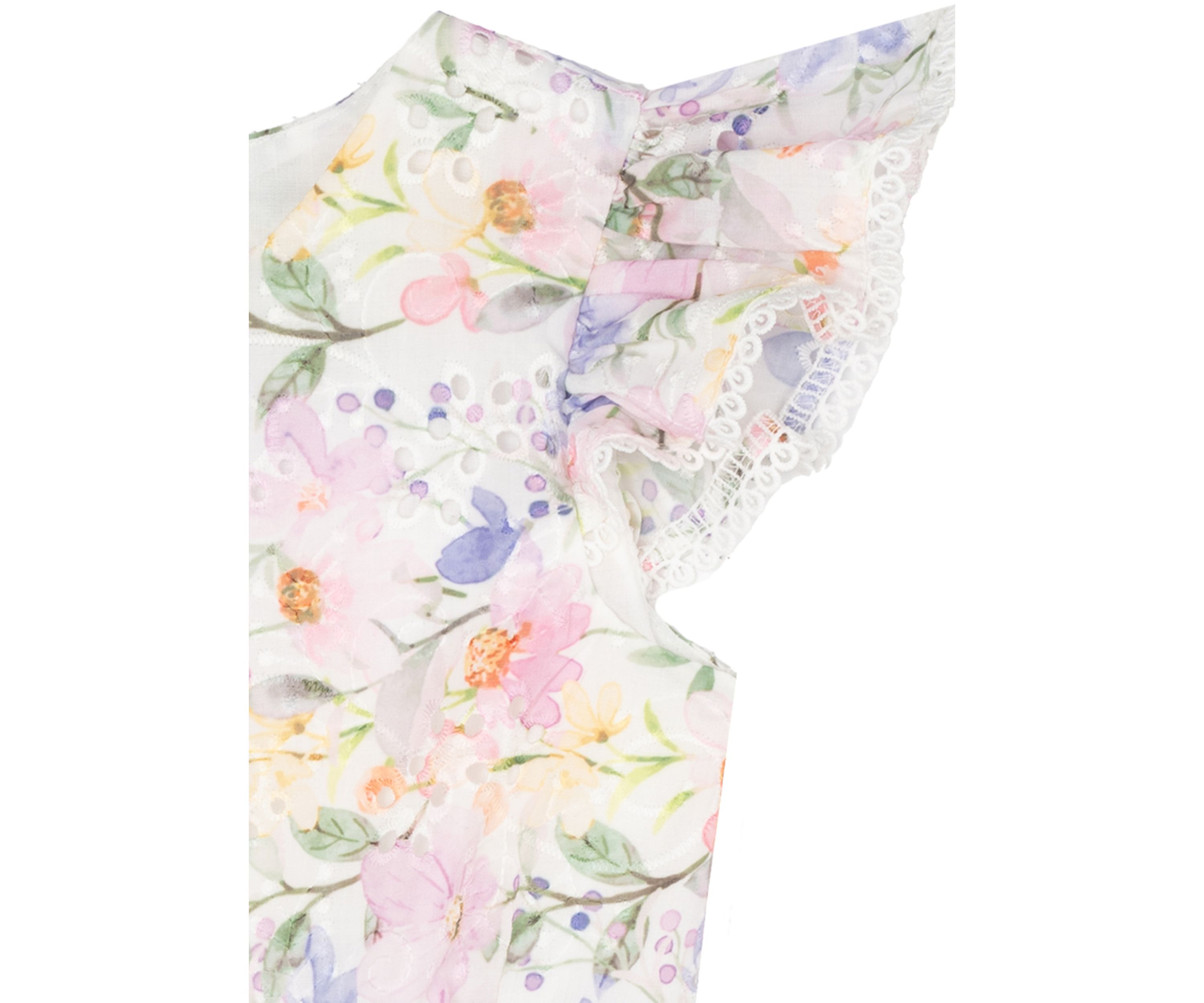 Girls 4-6x Lilac Floral Eyelet Dress 