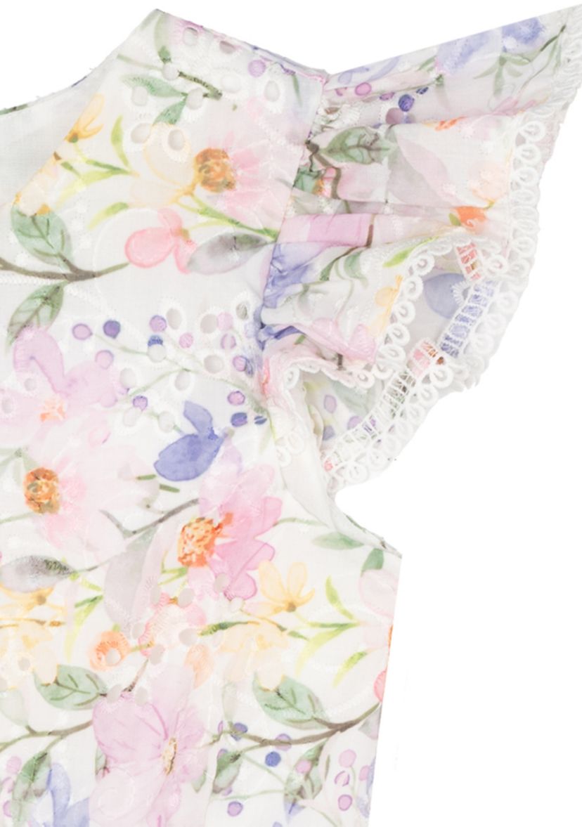 Girls 4-6x Lilac Floral Eyelet Dress 