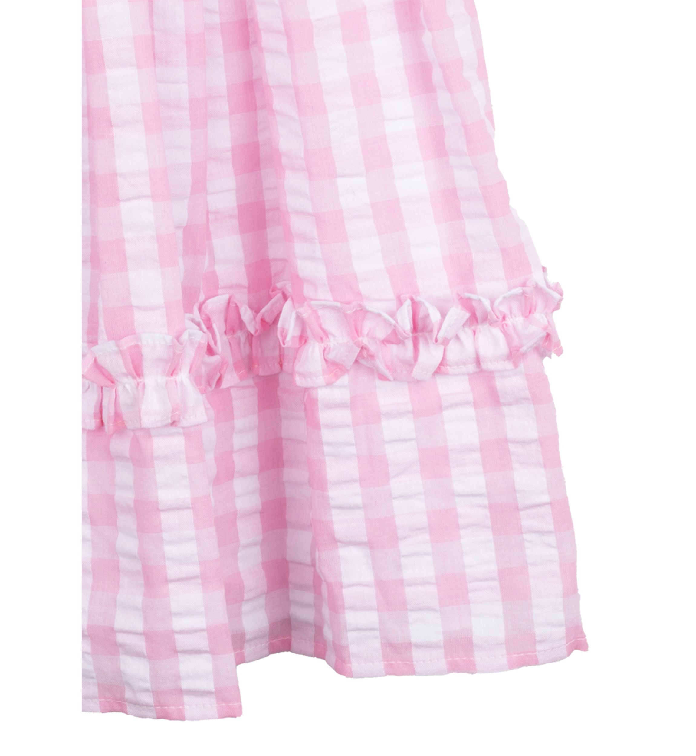 Girls 4-6x Pink Gingham Puff Sleeve Dress 