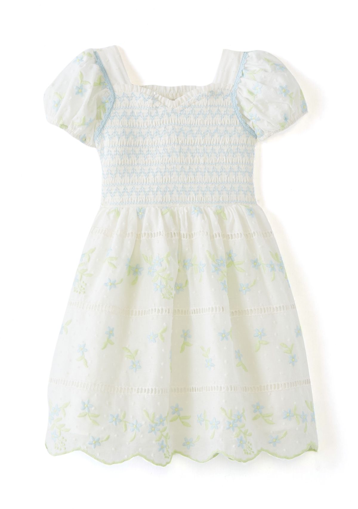 Girls 4-6x Smocked Embroidered Eyelet Dress