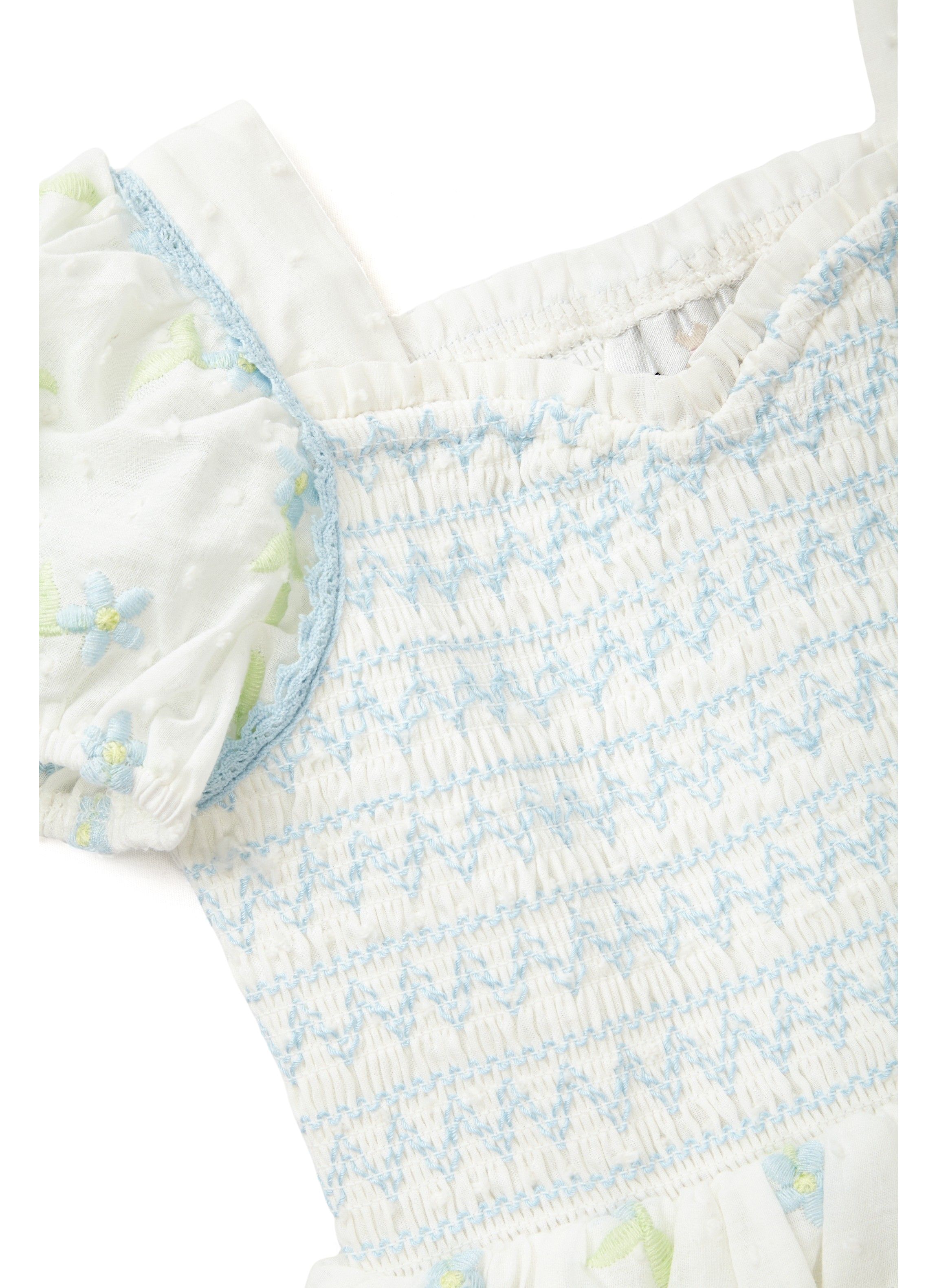 Girls 4-6x Smocked Embroidered Eyelet Dress