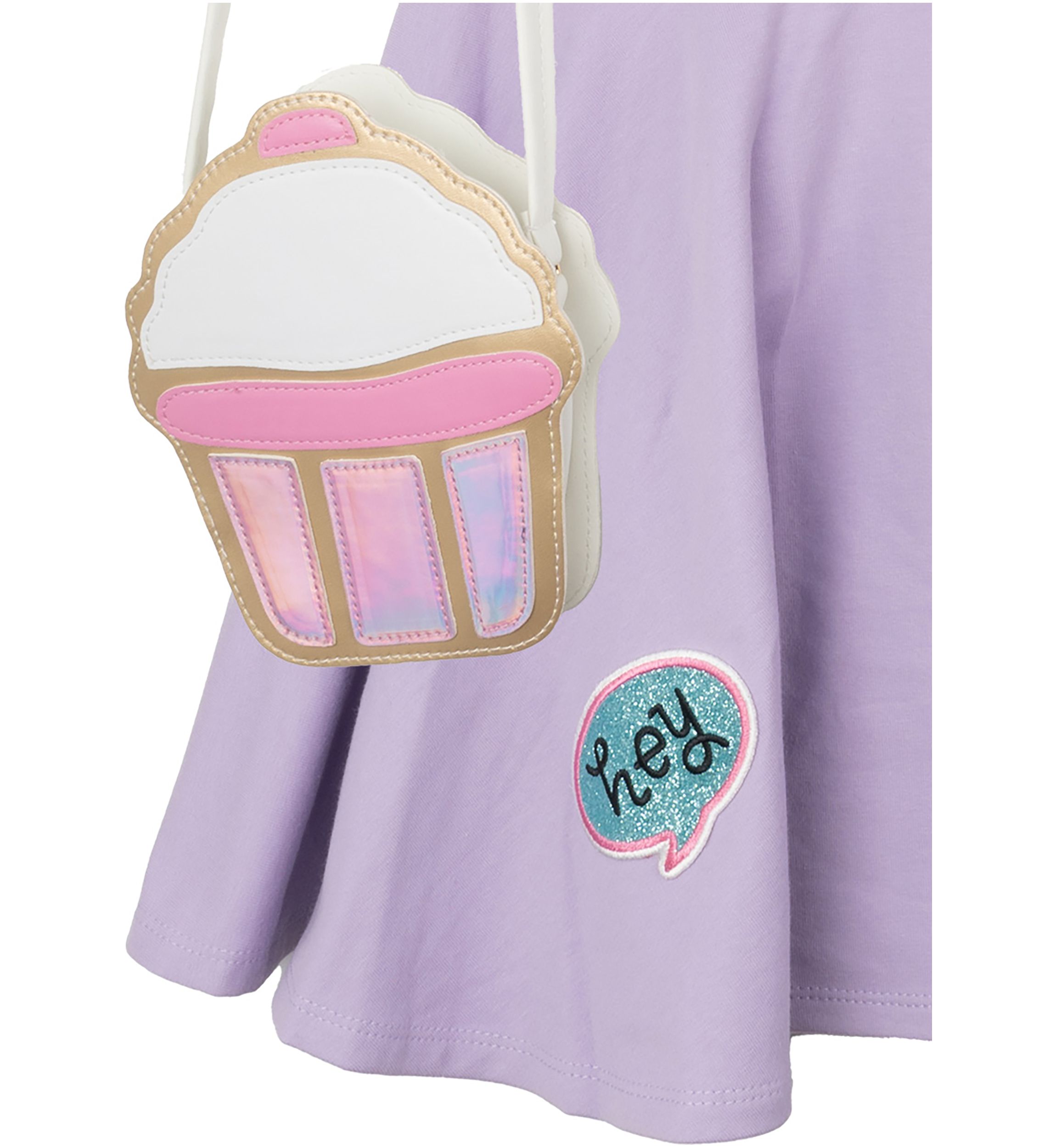 Girls 4-6x Smiley Printed Dress with Crossbody Bag