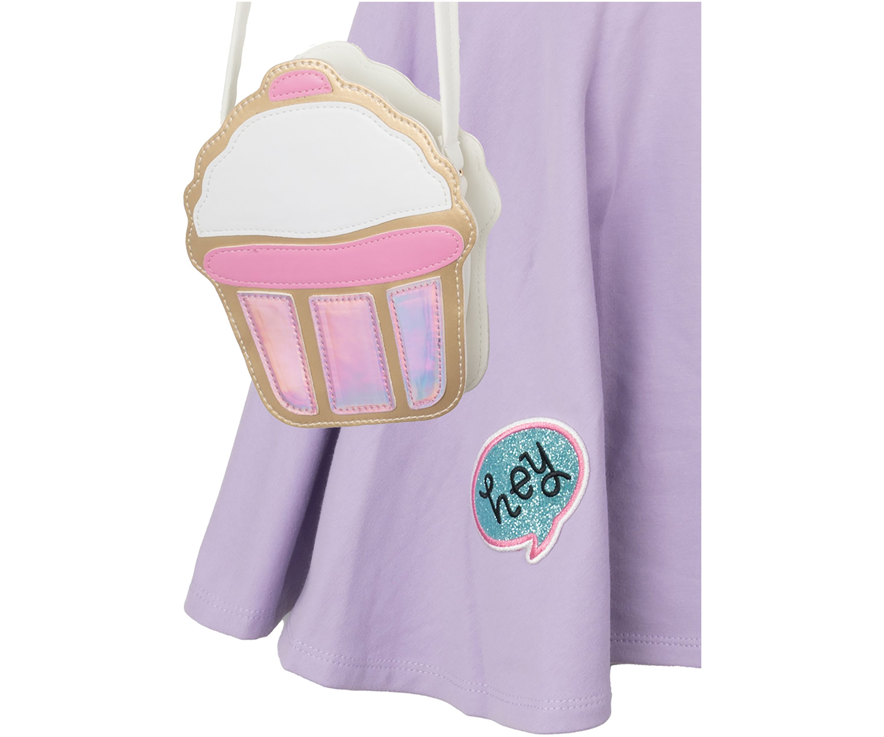 Girls 4-6x Smiley Printed Dress with Crossbody Bag