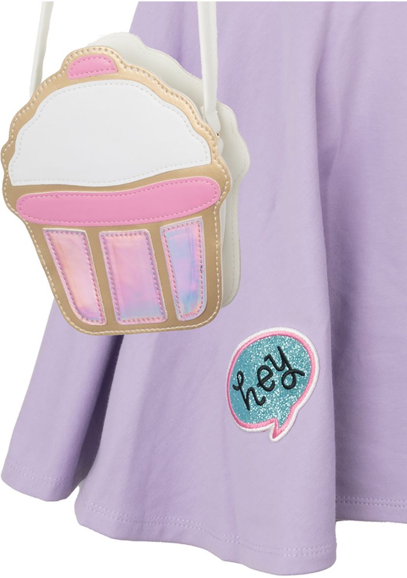 Girls 4-6x Smiley Printed Dress with Crossbody Bag