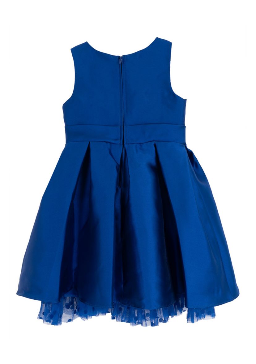 Rare Editions Girls 4-6 Royal Blue Bow Waist Mikado Dress