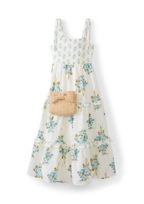 Rare Editions Girls 4-6x Mixed Floral Maxi Dress, Ivory