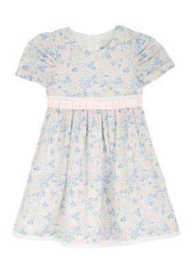 Rare Editions Girls 4-6x Floral Eyelet Dress, Ivory, 5