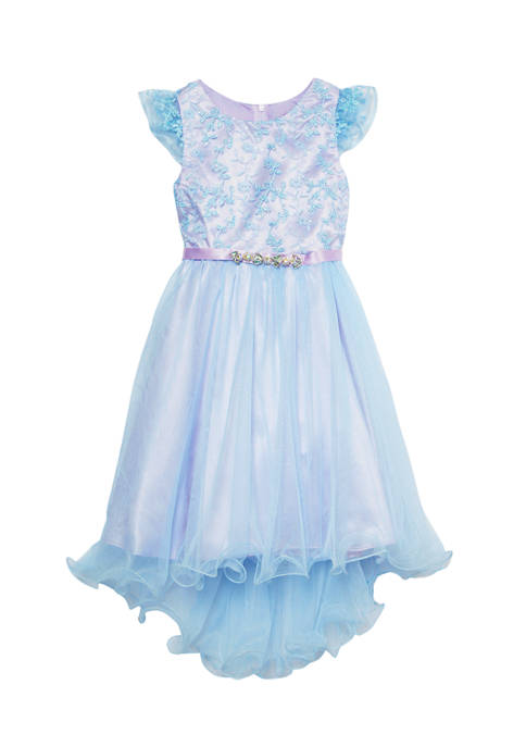 Rare Editions Girls 4-6x Embroidered Sequin Mesh Flutter