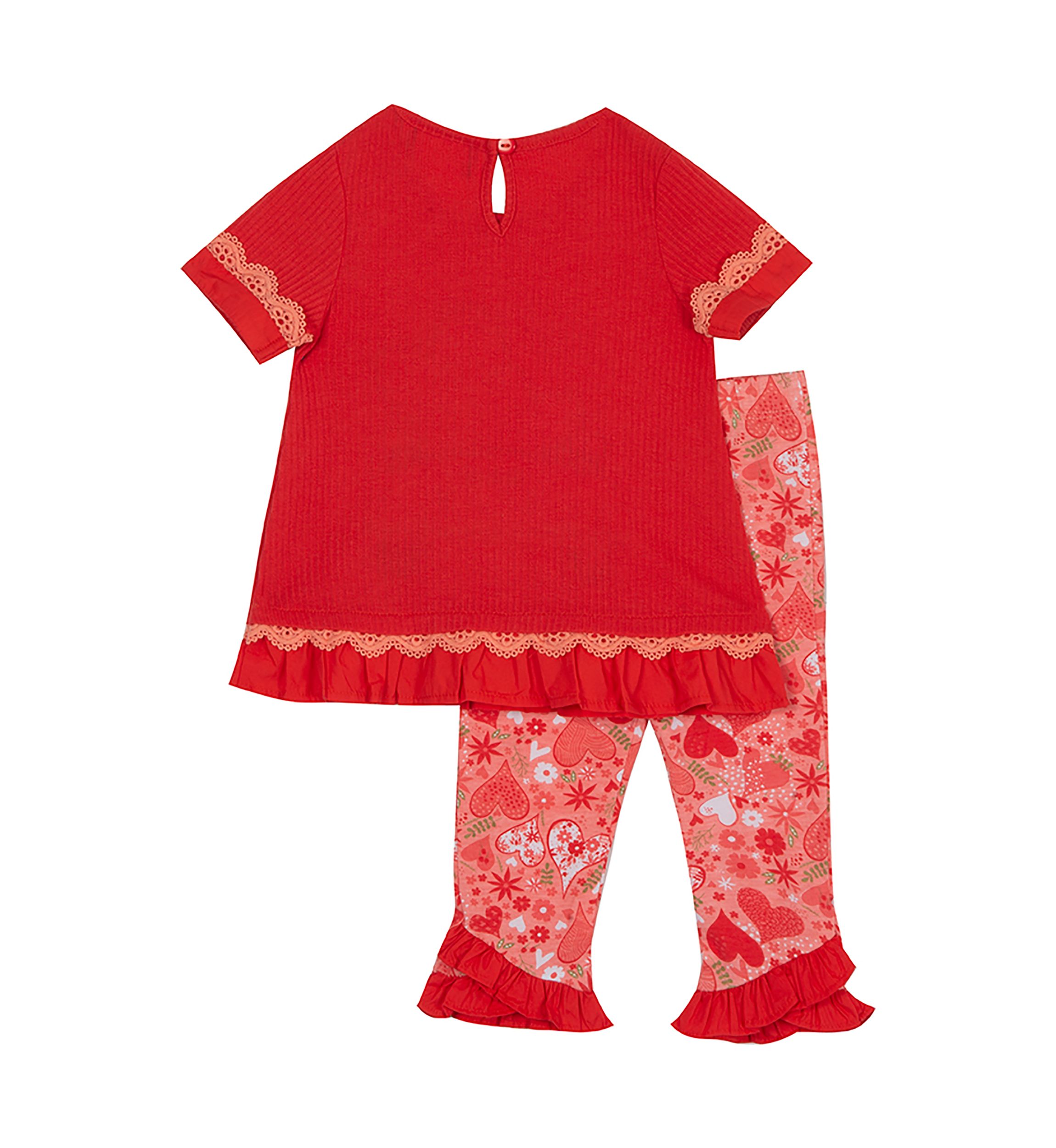 Girls 7-16 Ruffle Top and Printed Leggings Set