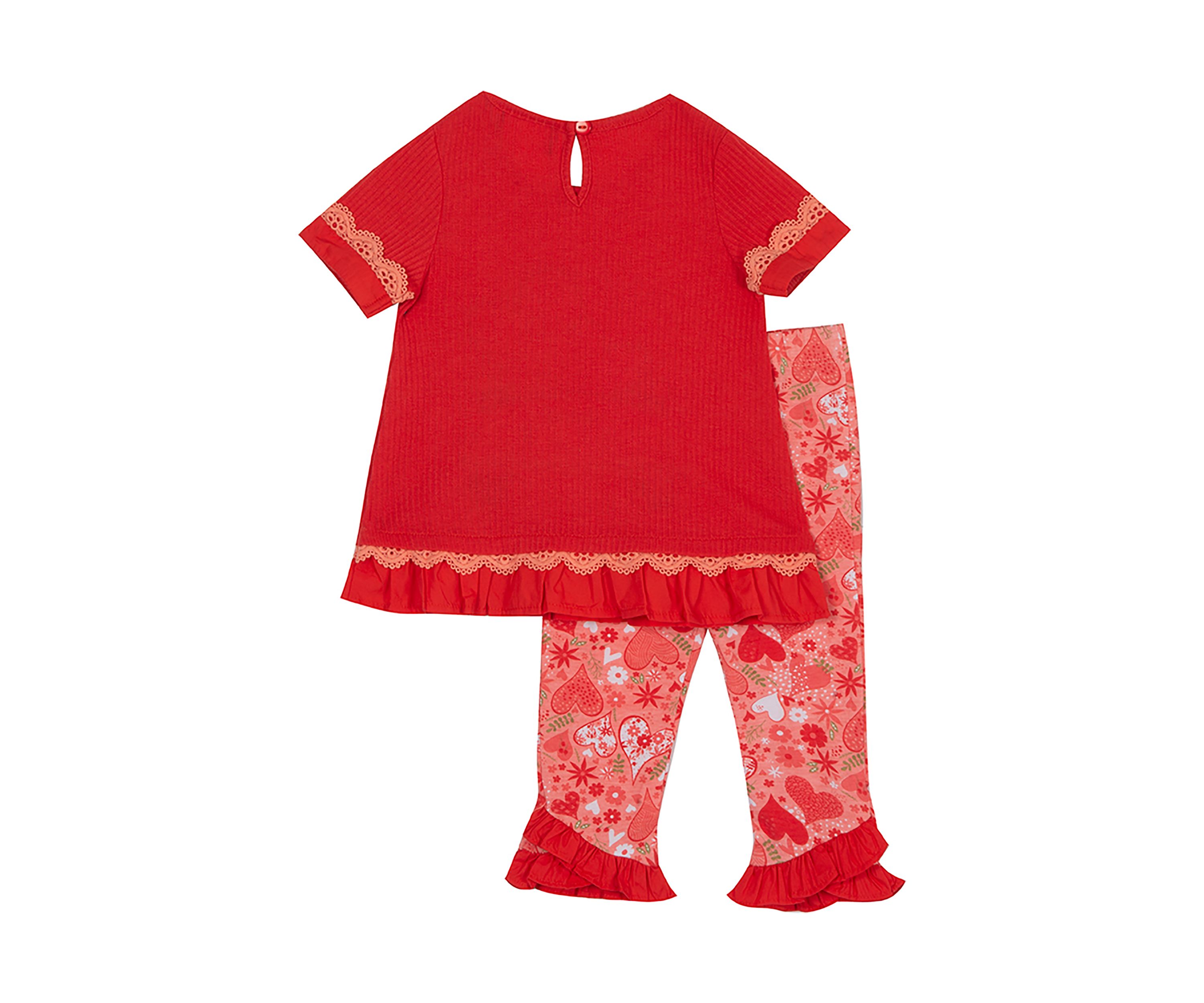 Girls 7-16 Ruffle Top and Printed Leggings Set