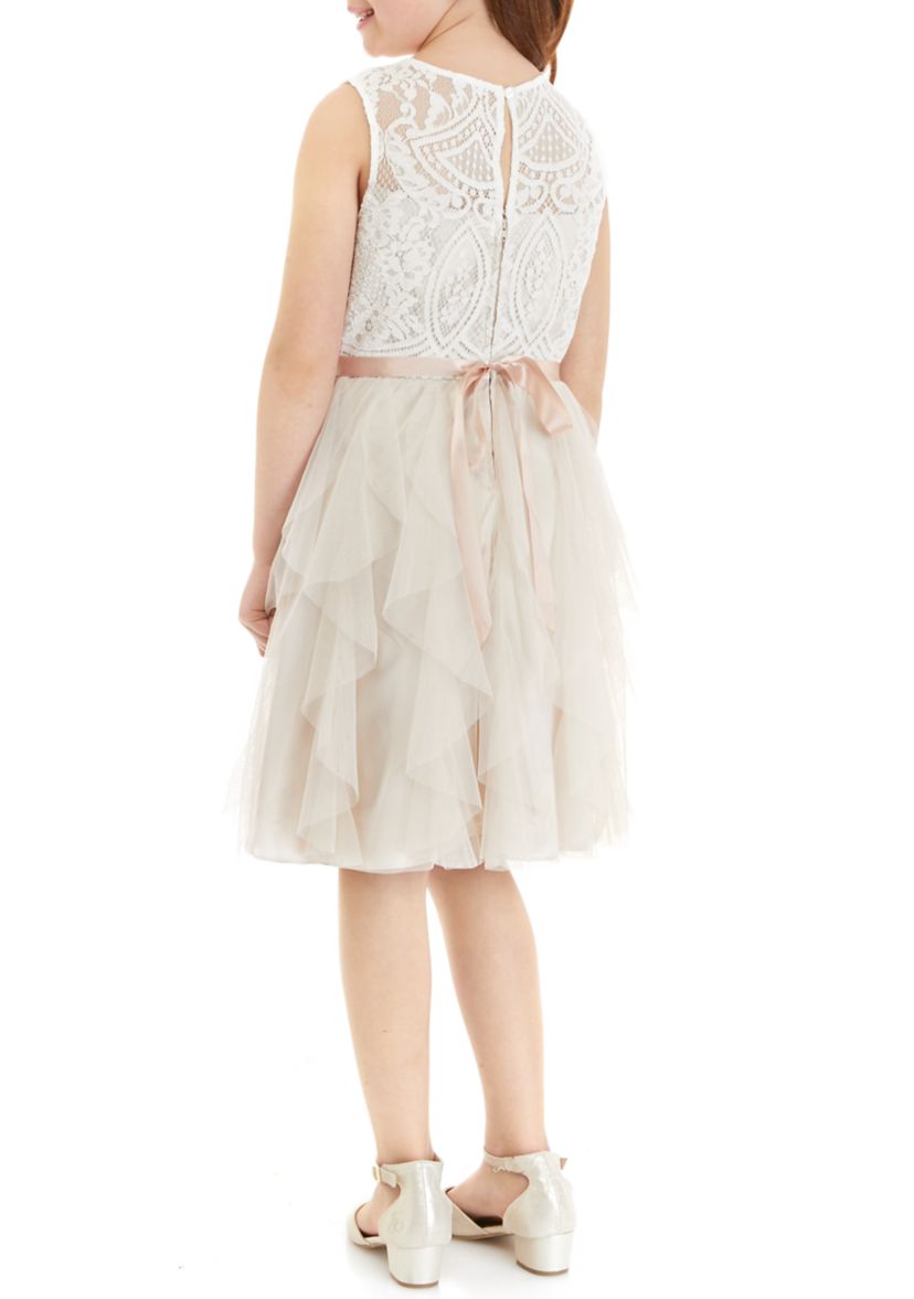 Girls 7-16 Lace Dress with Gemstones