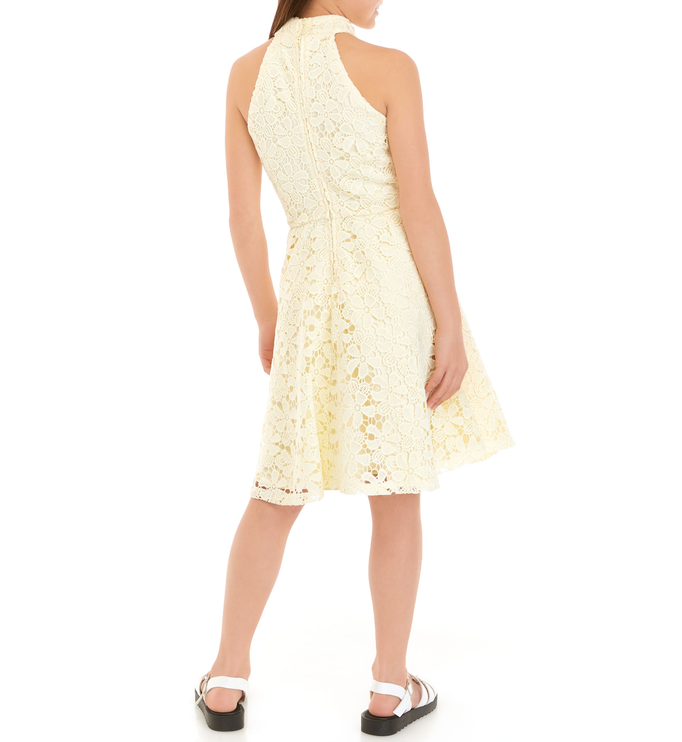 Girls 7-16 Lace Halter Bodice Skater Dress