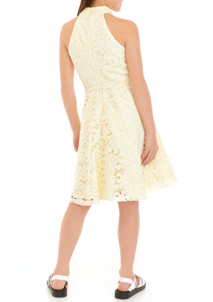 Girls 7-16 Lace Halter Bodice Skater Dress