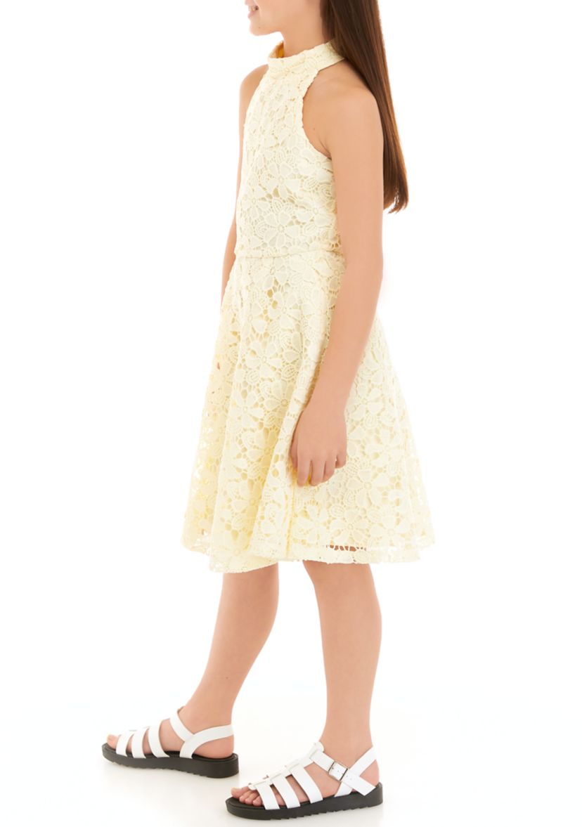 Girls 7-16 Lace Halter Bodice Skater Dress
