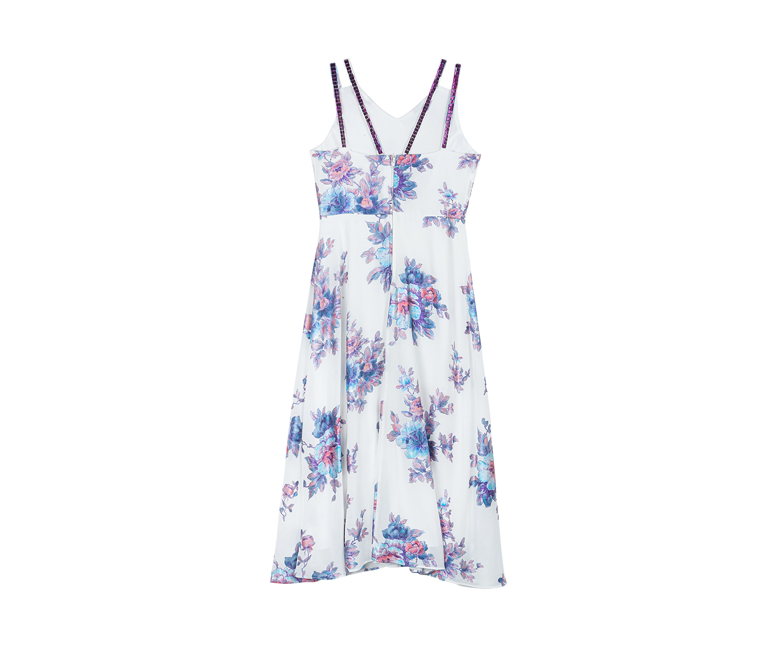 Girls 7-16 Floral Chiffon V-Neck Maxi Dress with Double Straps