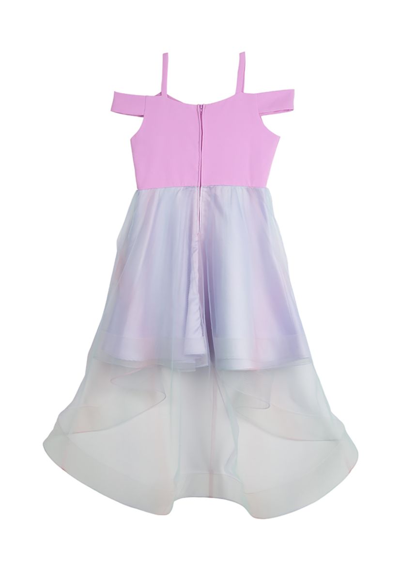 Girls 7-16 Scuba Cold Shoulder Dress