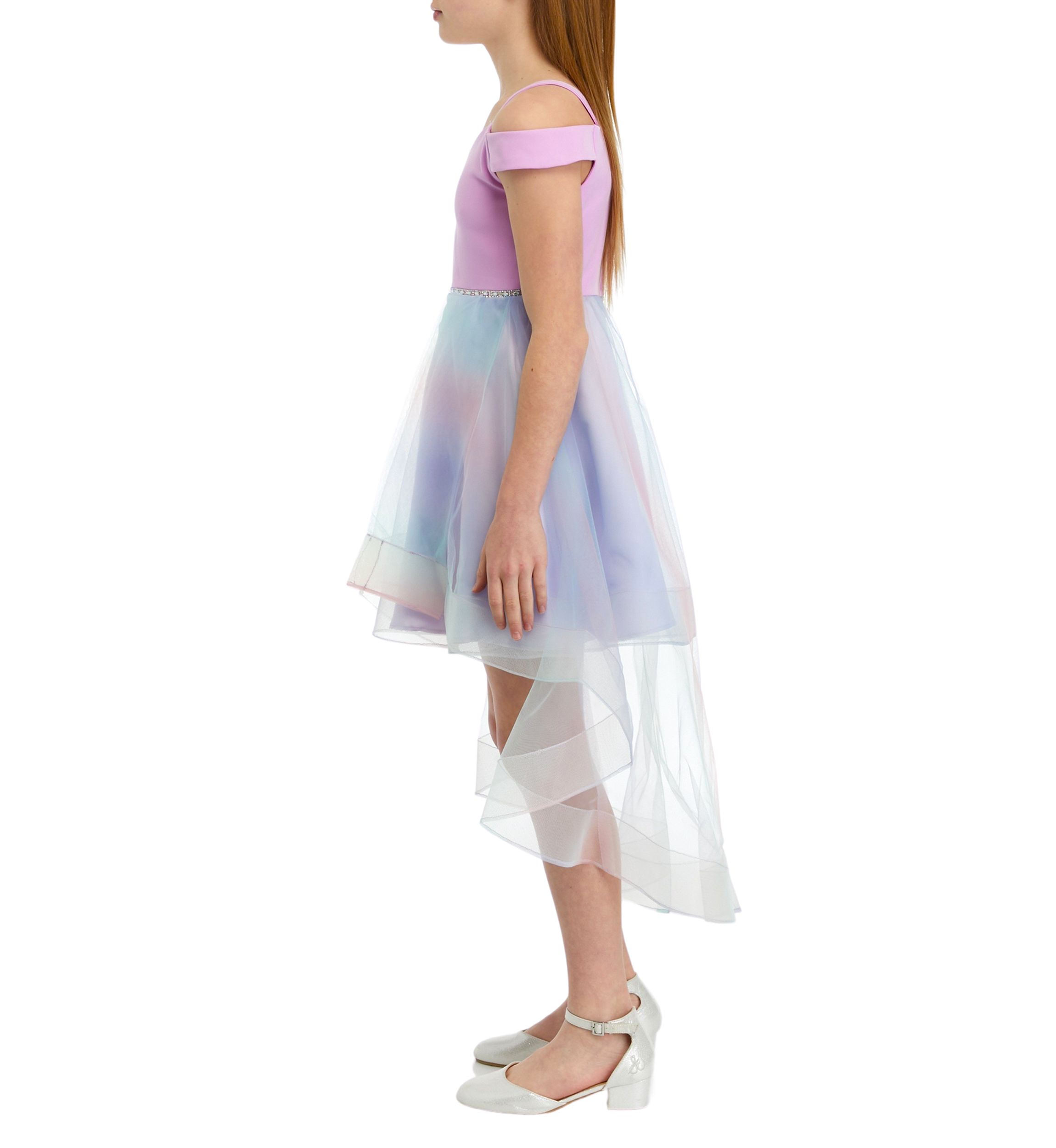 Girls 7-16 Scuba Cold Shoulder Dress