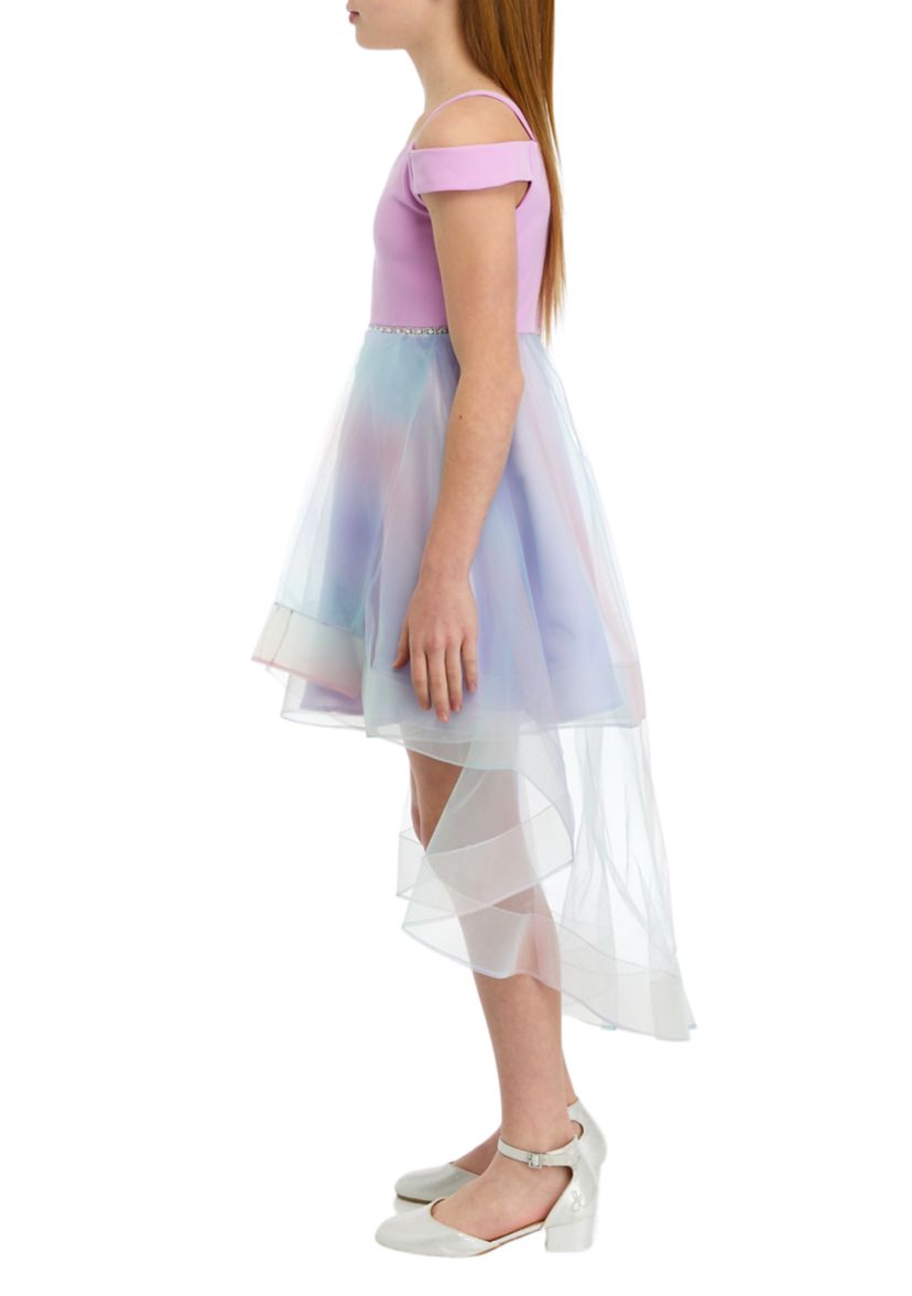 Girls 7-16 Scuba Cold Shoulder Dress